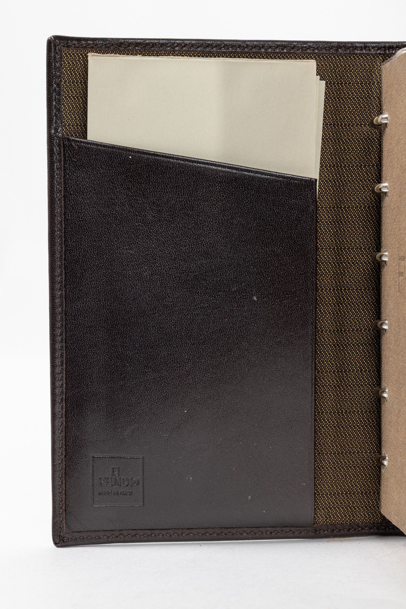 Fendi Fendi Brown Zucca Canvas Leather-Trim Agenda Cover Size ONE SIZE - 9 Thumbnail