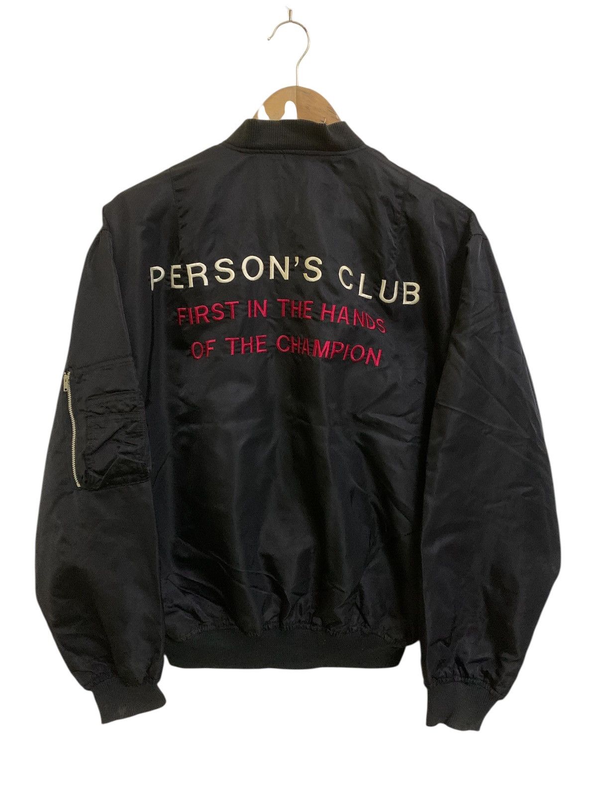 Vintage 💥Vintage 80s Persons Club Champion Bomber Ma1 Jacket Size US L / EU 52-54 / 3 - 4 Thumbnail