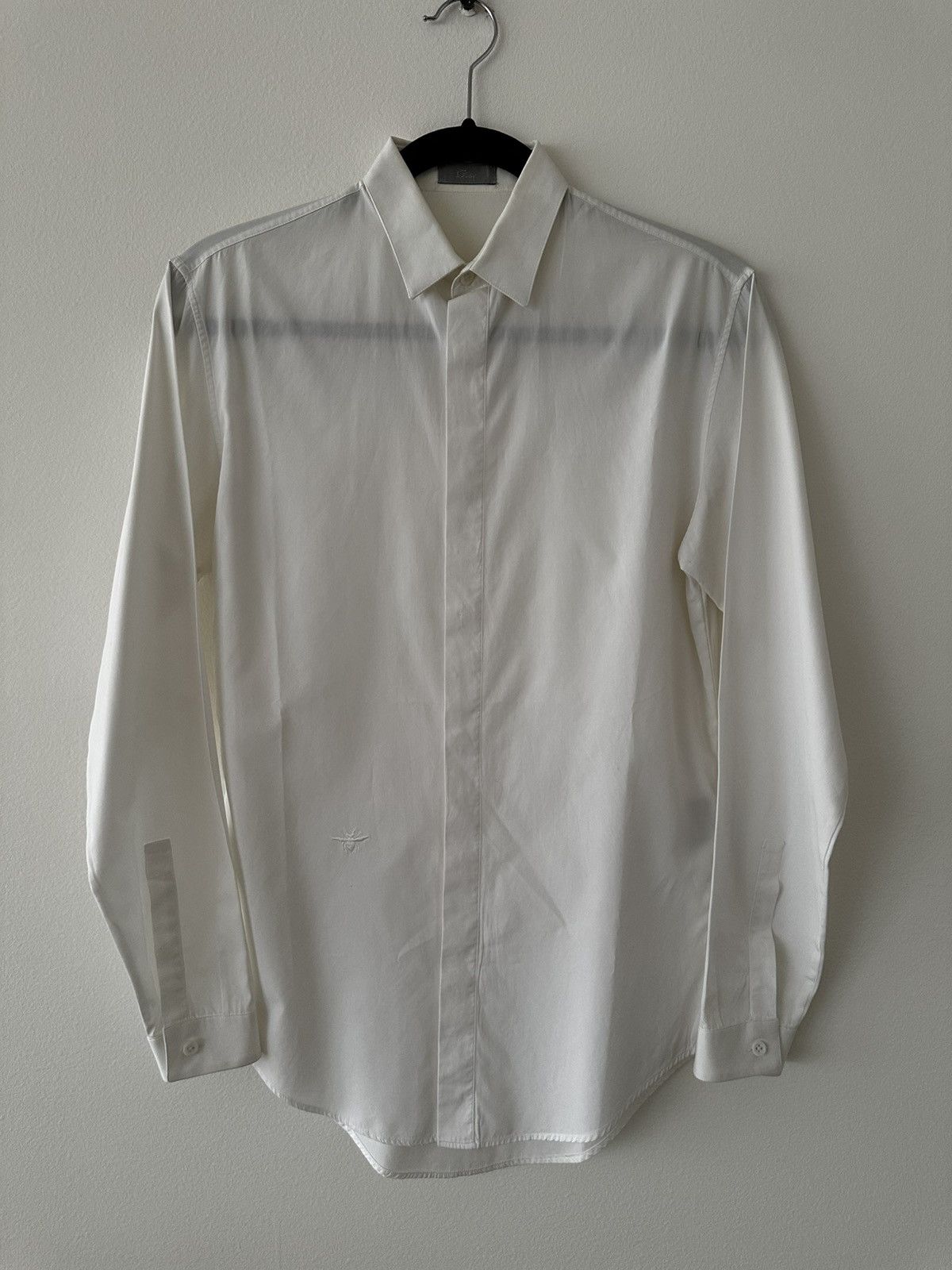 Dior SS06 White Cotton Poplin Shirt Bee Embroidery sz 37 Size US S / EU 44-46 / 1 - 1 Thumbnail