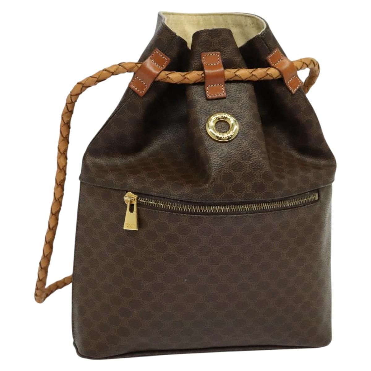Celine CELINE Macadam Canvas Backpack Pvc Leather Brown Gold Size ONE SIZE - 1 Thumbnail