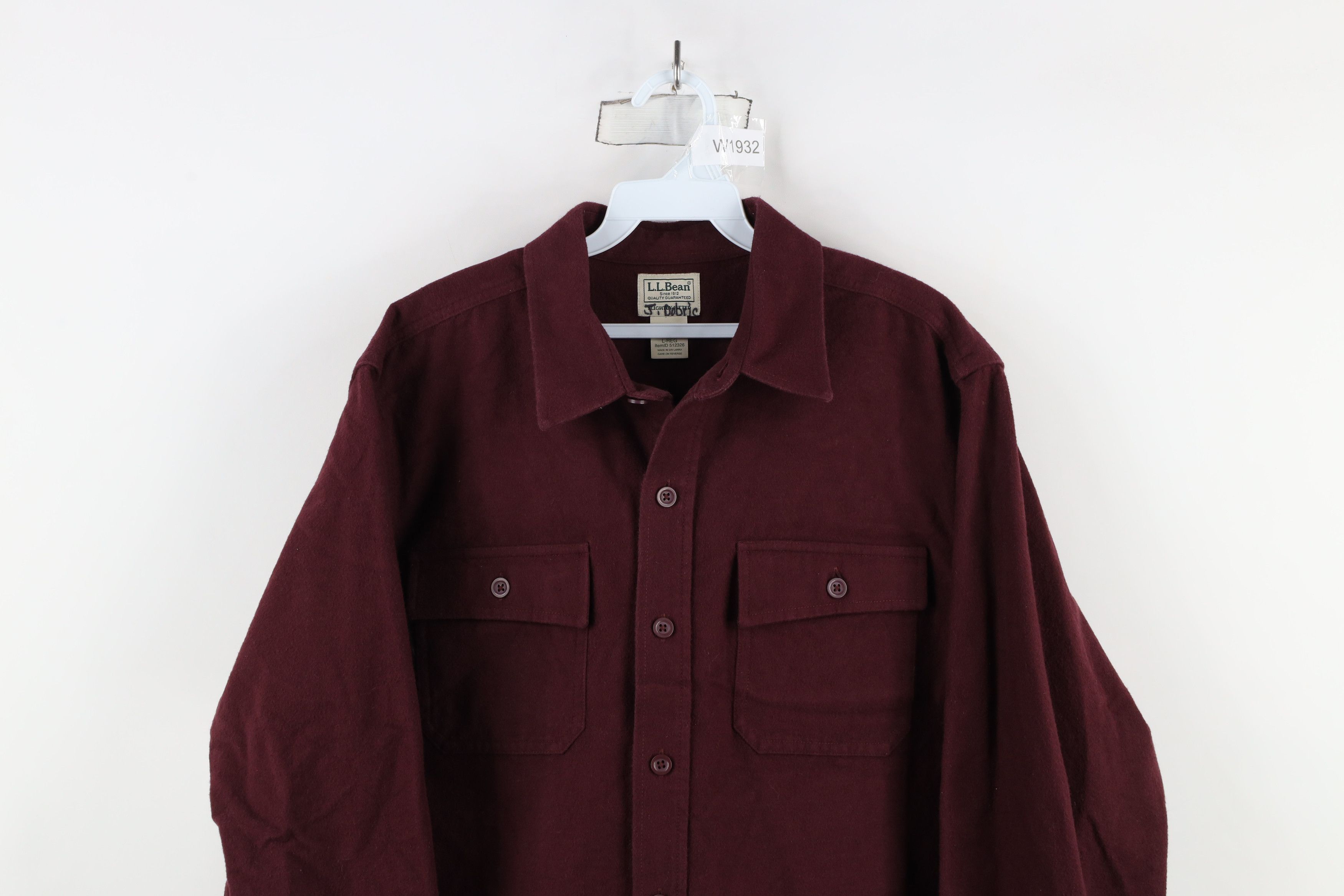 L.L. Bean × Vintage Vintage LL Bean Chamois Cloth Collared Button Shirt Burgundy Size US L / EU 52-54 / 3 - 2 Thumbnail