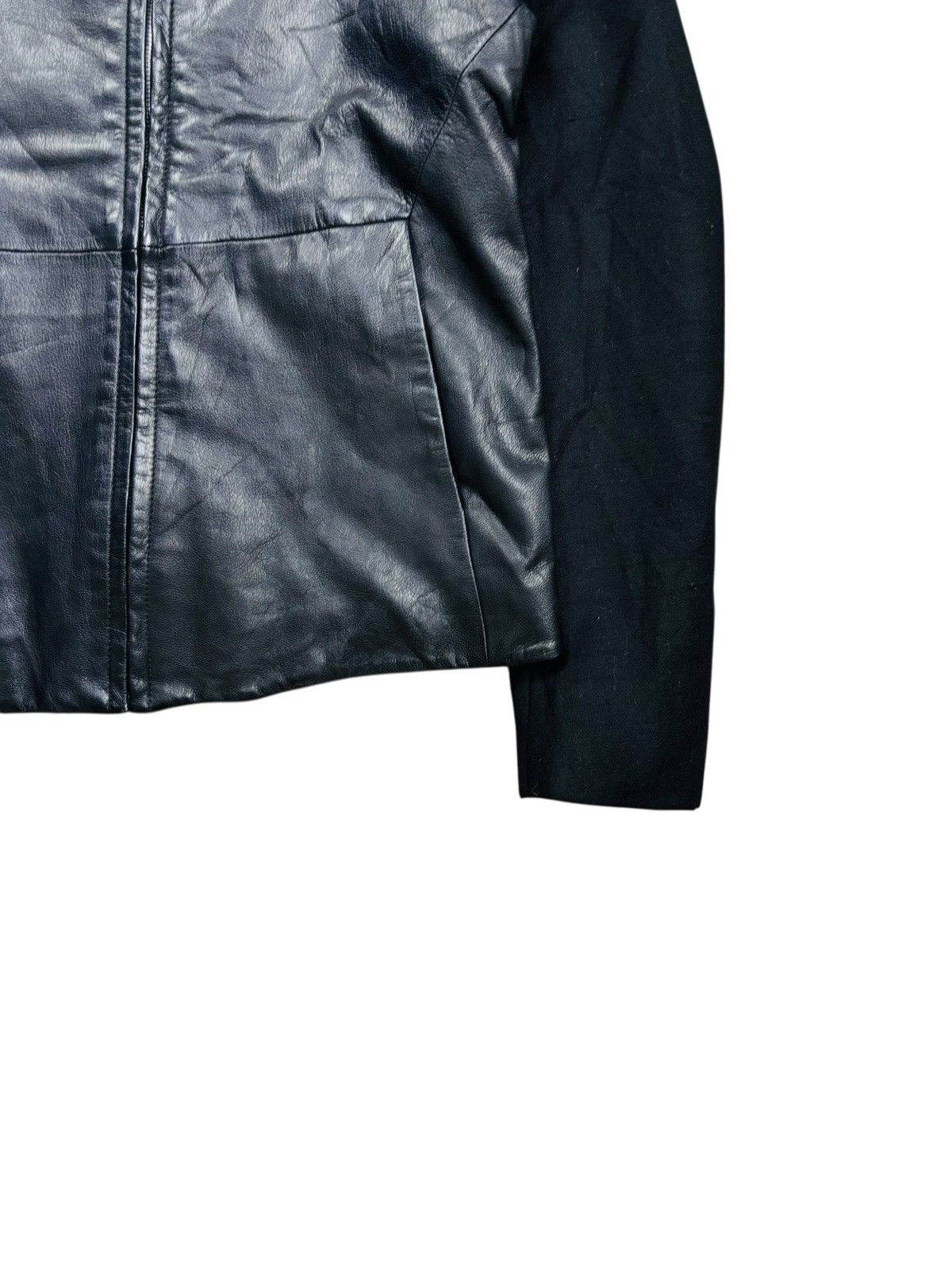 Ekam 2000s System - Rick Owens Style Asymetric Zip Leather Jacket Size US M / EU 48-50 / 2 - 5 Thumbnail