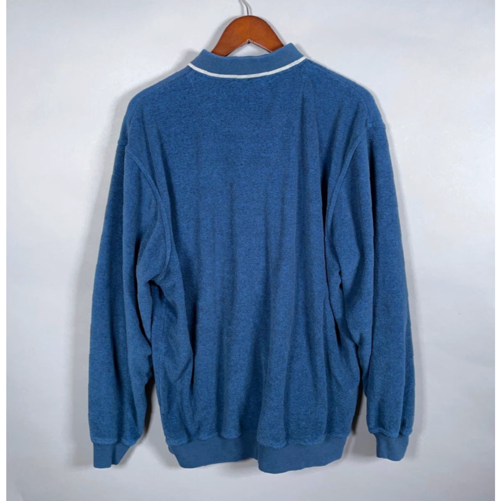 Vintage VINTAGE Falls Creek Polo Shirt Shirt Adult XL Blue 90s Retro Terry Cloth Long Sleeve Casual Mens Size US XL / EU 56 / 4 - 2 Thumbnail