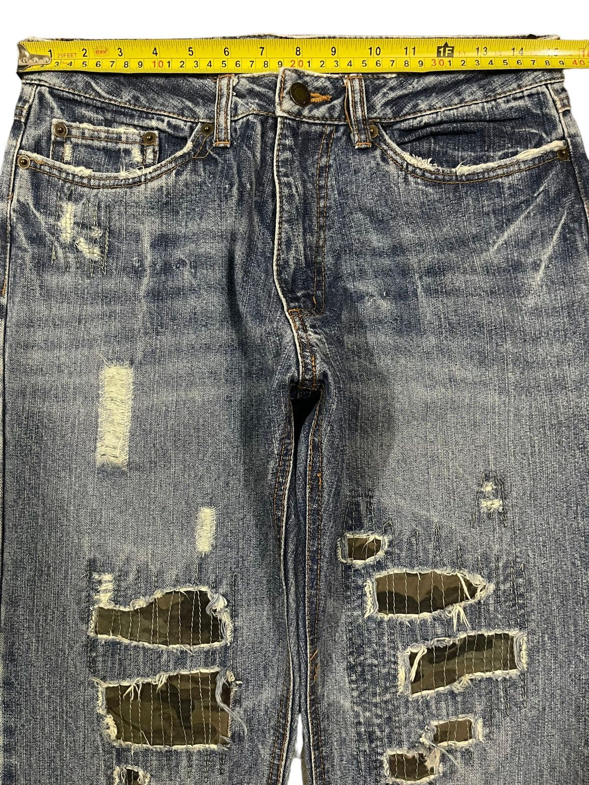 14th Addiction Vintage Japanese Brand Distressed Sashiko Style Jeans Size US 30 / EU 46 - 9 Thumbnail