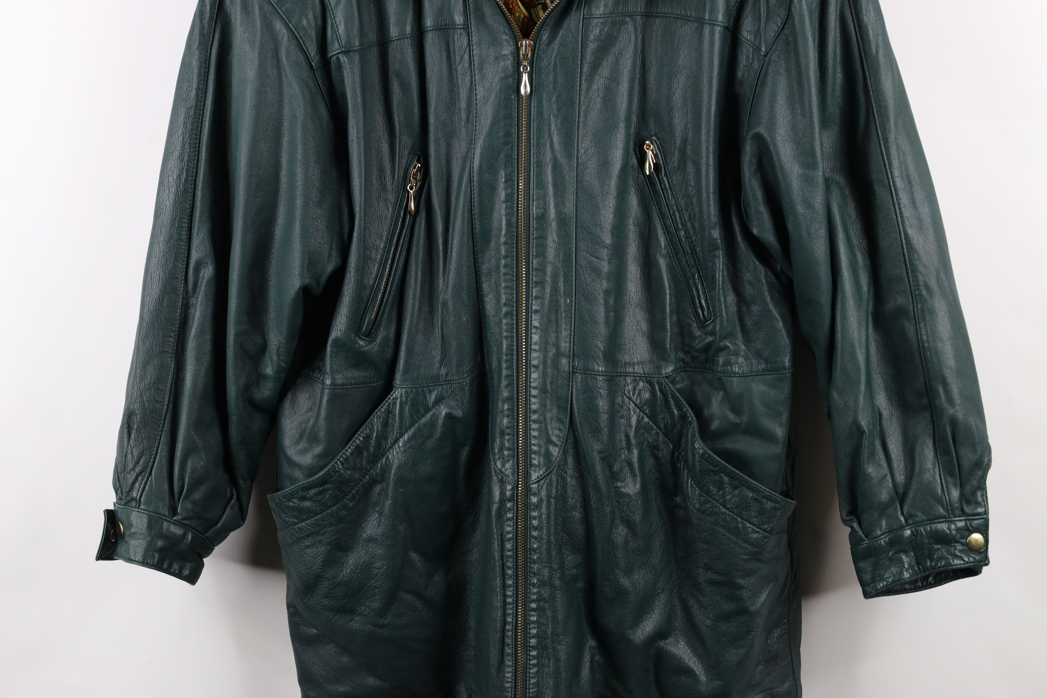 Vintage Vintage 90s Streetwear Fur Trim Hooded Cape Leather Jacket Size M / US 6-8 / IT 42-44 - 3 Thumbnail