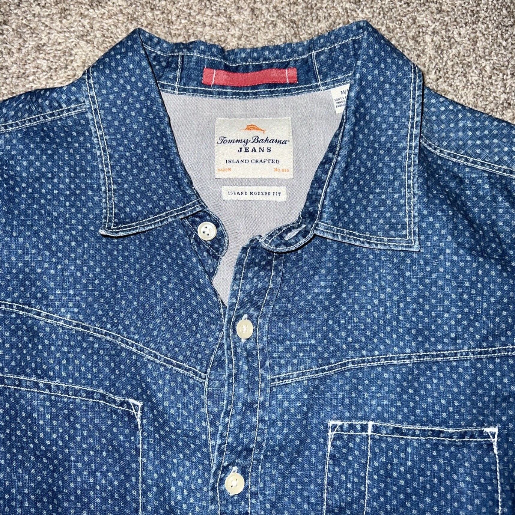 Tommy Bahama VINTAGE Tommy Bahama Button-Down Shirt Men M Blue Collared Casual 2000s Bahamas Size US M / EU 48-50 / 2 - 2 Thumbnail
