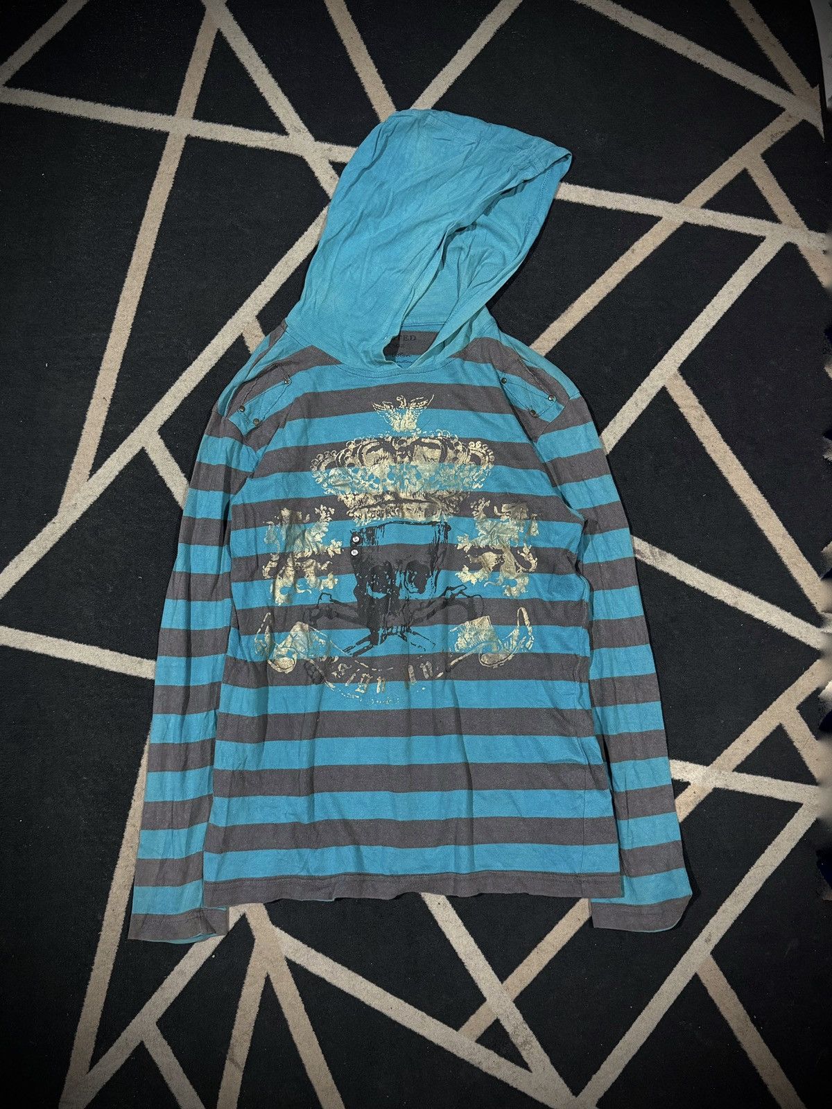 Skulls Design United Stripe Long Sleeve With Hoodie