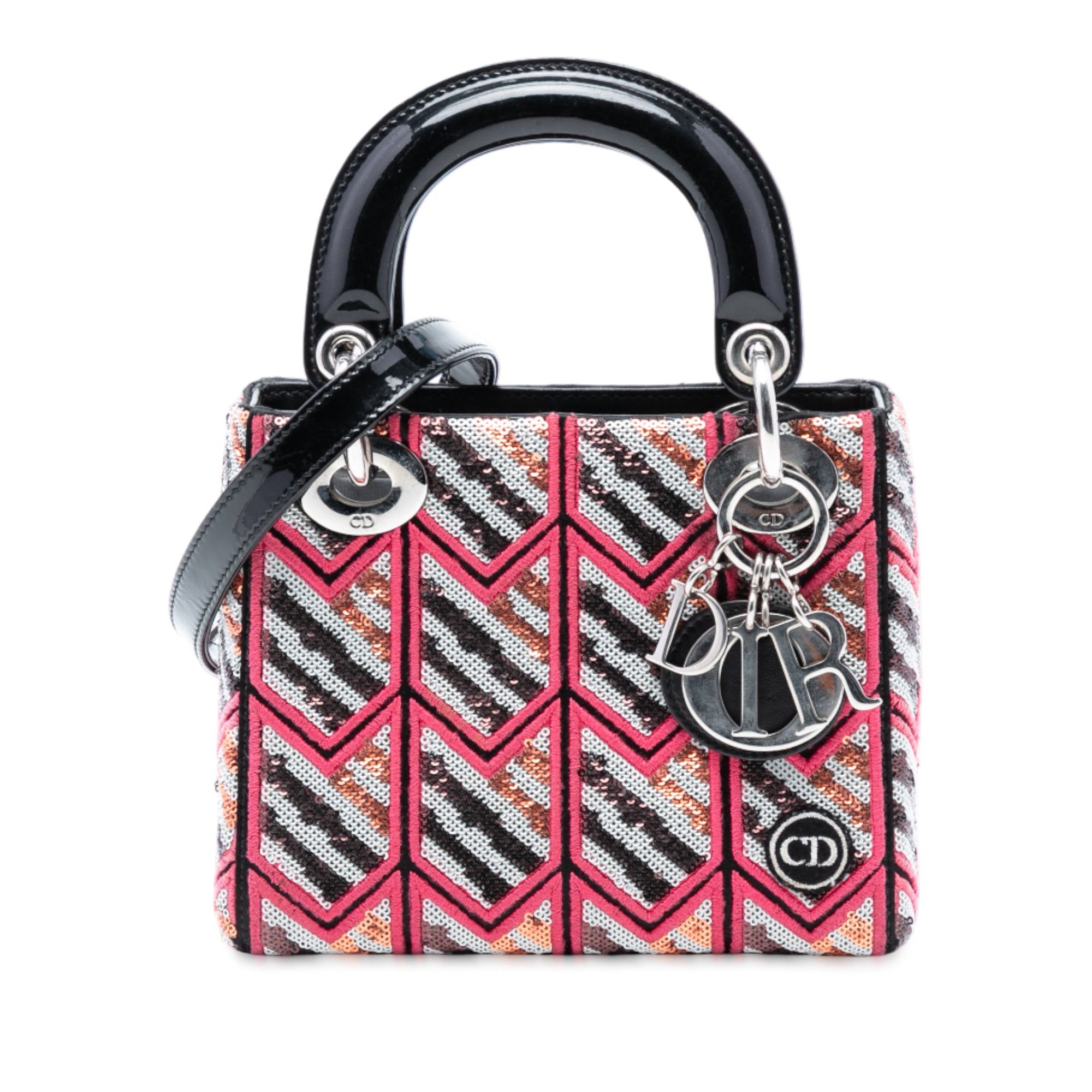Dior Mini Patent Sequined Lady Dior Size ONE SIZE - 1 Thumbnail