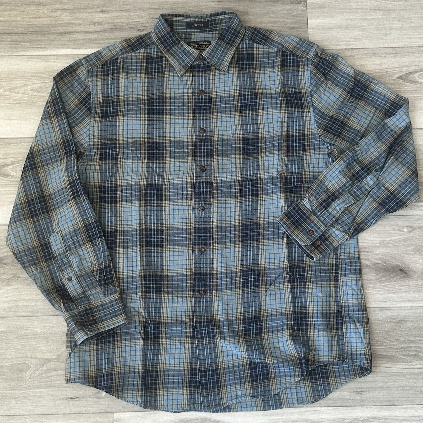 Pendleton Pendleton Shirt Mens L Fairbanks Cotton Button Up Blue Plaid Size US L / EU 52-54 / 3 - 1 Thumbnail