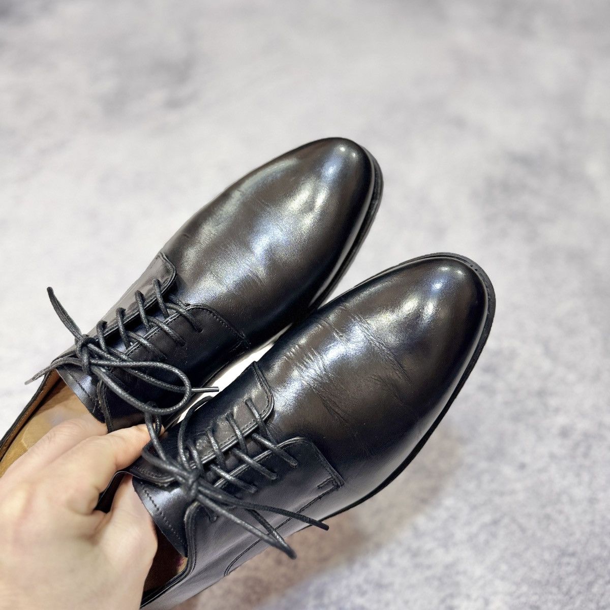 Handmade Prime Shoes Black Welted Leather Derbies US8.5 UK7.5 EU41.5 Size US 8.5 / EU 41-42 - 10 Thumbnail