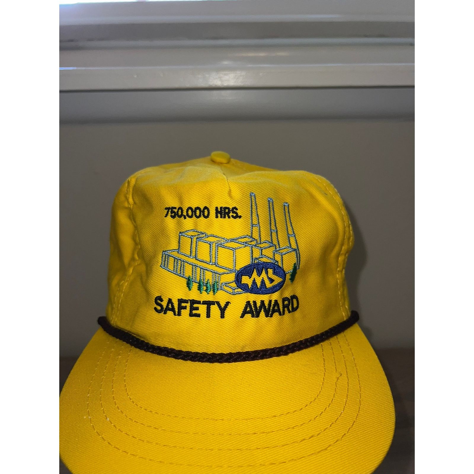 Vintage 1980s 90s Vintage Safety Award 750,000 Hours Hat Headwear OS Size ONE SIZE - 2 Thumbnail