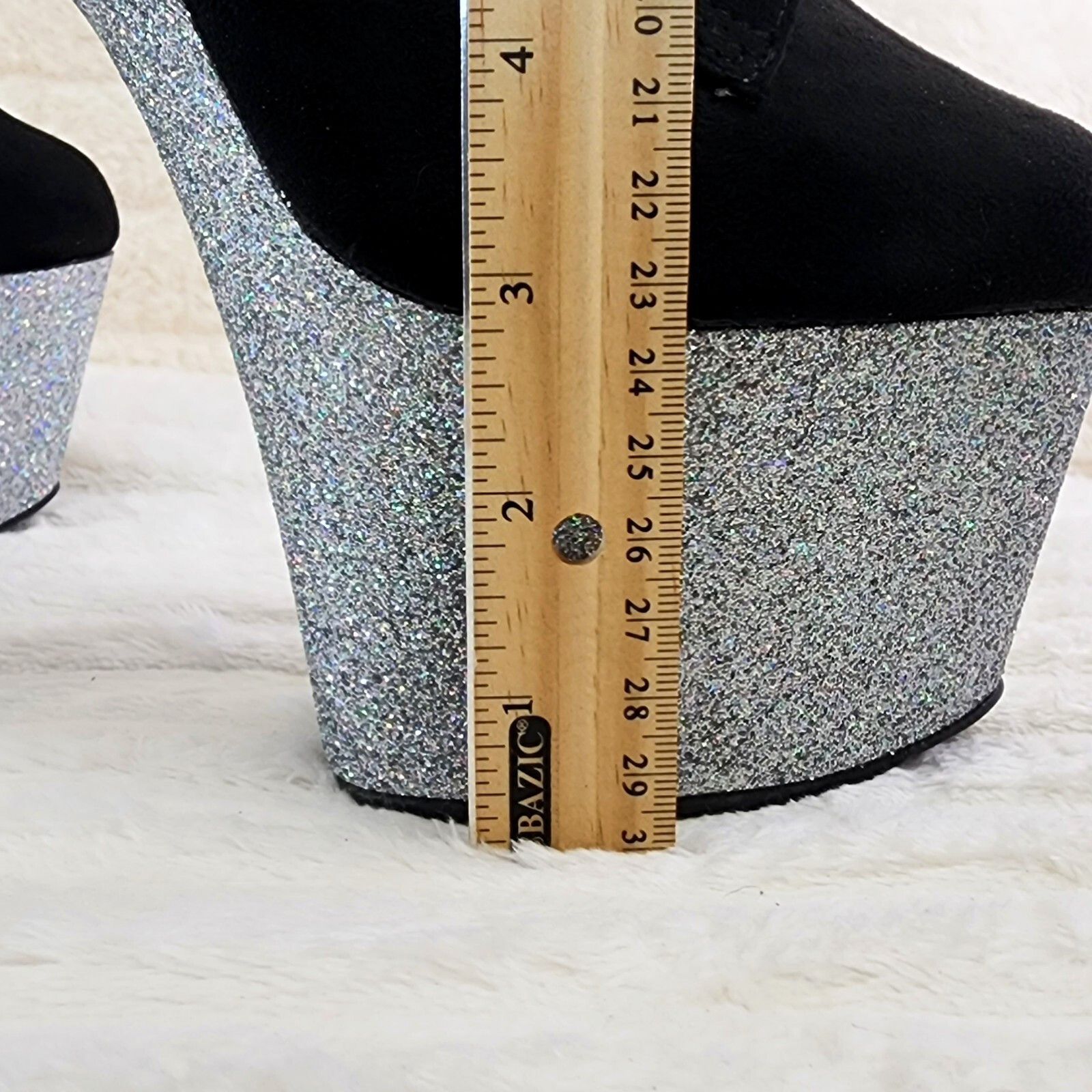 Other Adore 1020FSMG Black FS Hologram Glitter 7" High Heel Platfo Size US 11 / IT 41 - 8 Thumbnail