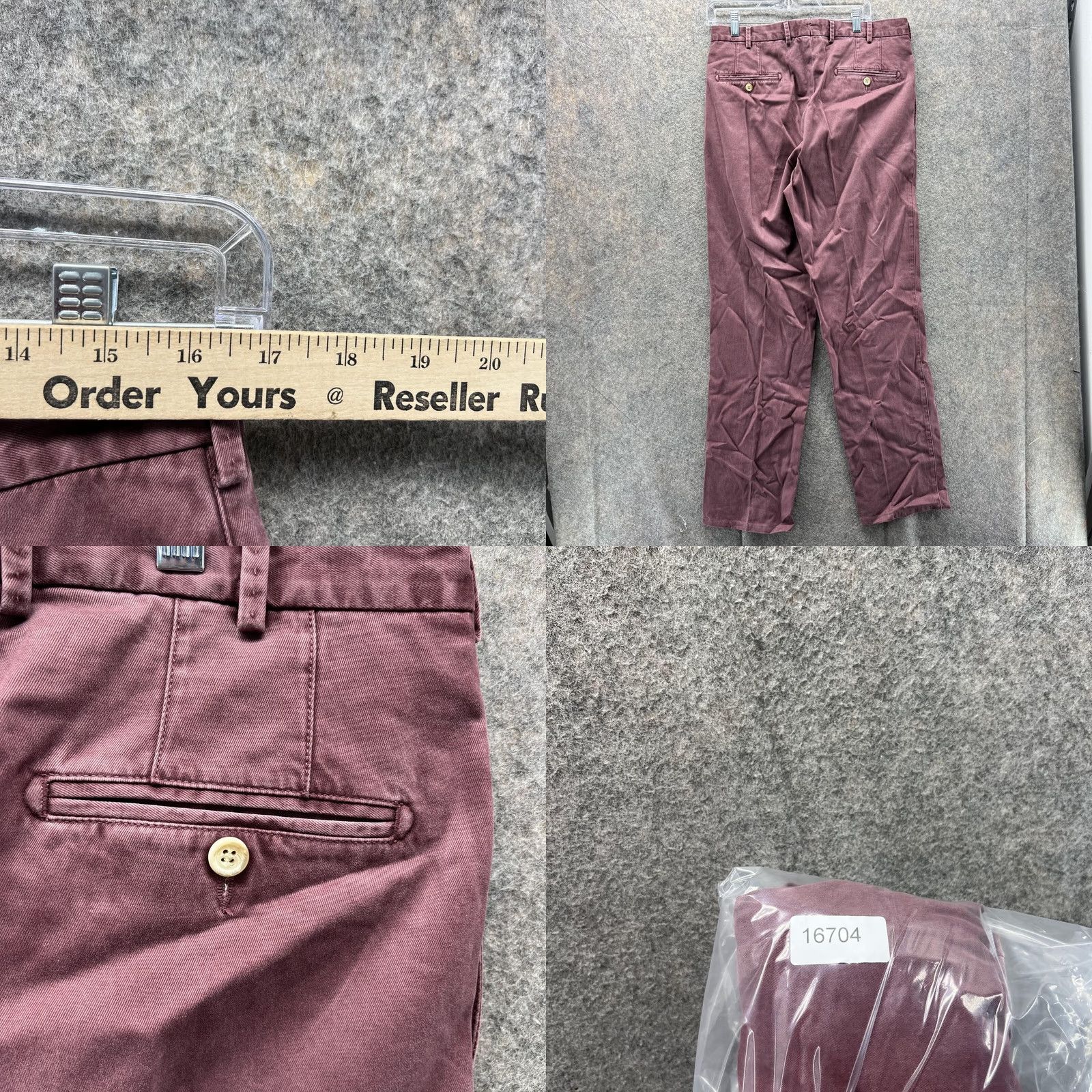 Peter Millar Peter Millar Pants Men 33 Chino Flat Front Red Wine Regular Straight Size US 33 - 8 Thumbnail
