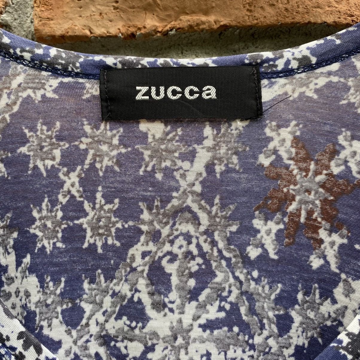 Zucca Zucca Blue Short Sleeve Printed Flare Tunic Top Size M / US 6-8 / IT 42-44 - 4 Thumbnail