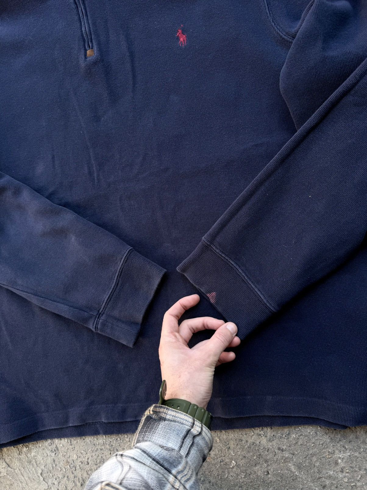 Polo Ralph Lauren Vintage Y2K Polo Ralph Lauren 1/4 Zip Navy Knit Hype Sweater Size US XXL / EU 58 / 5 - 12 Thumbnail