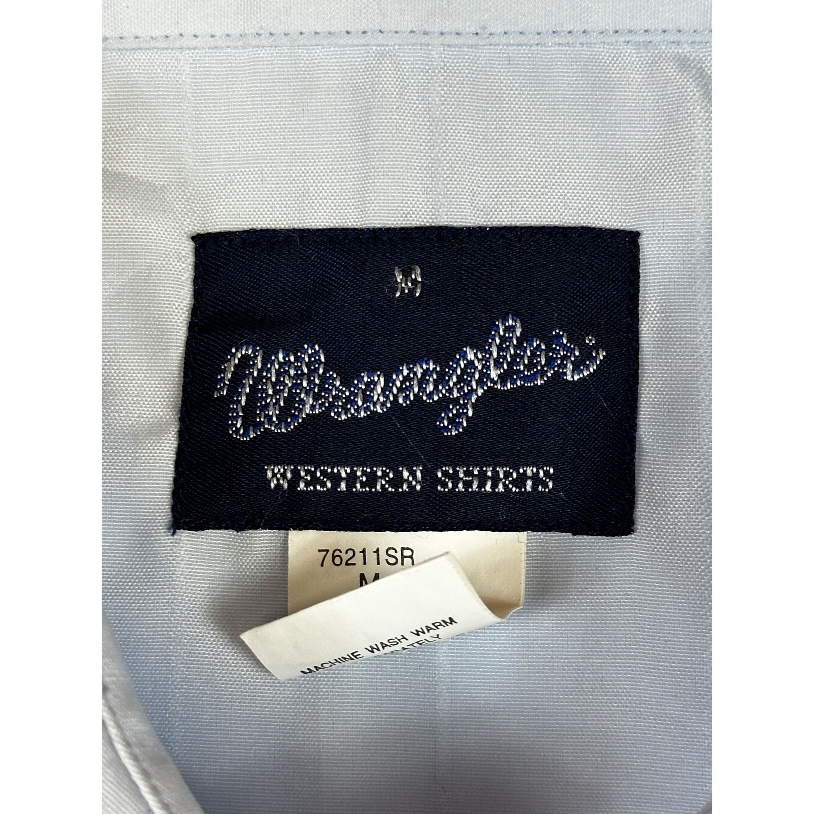 Wrangler Wrangler Mens Western Short Sleeve Button-Up Shirt M Light B Size US M / EU 48-50 / 2 - 3 Thumbnail