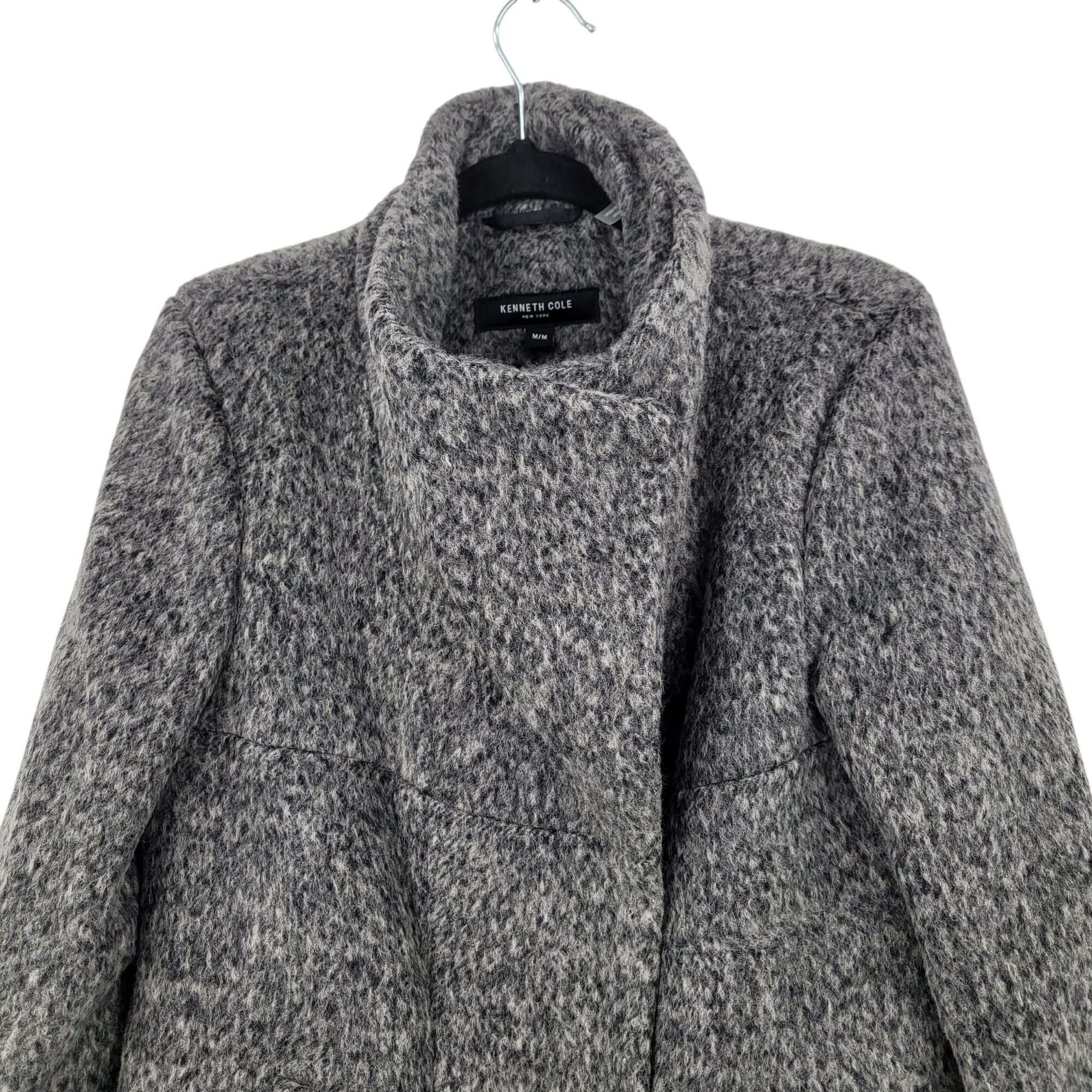 Kenneth Cole Kenneth Cole Womens Asymmetrical Pressed Boucle Wool Coat M Size M / US 6-8 / IT 42-44 - 12 Thumbnail