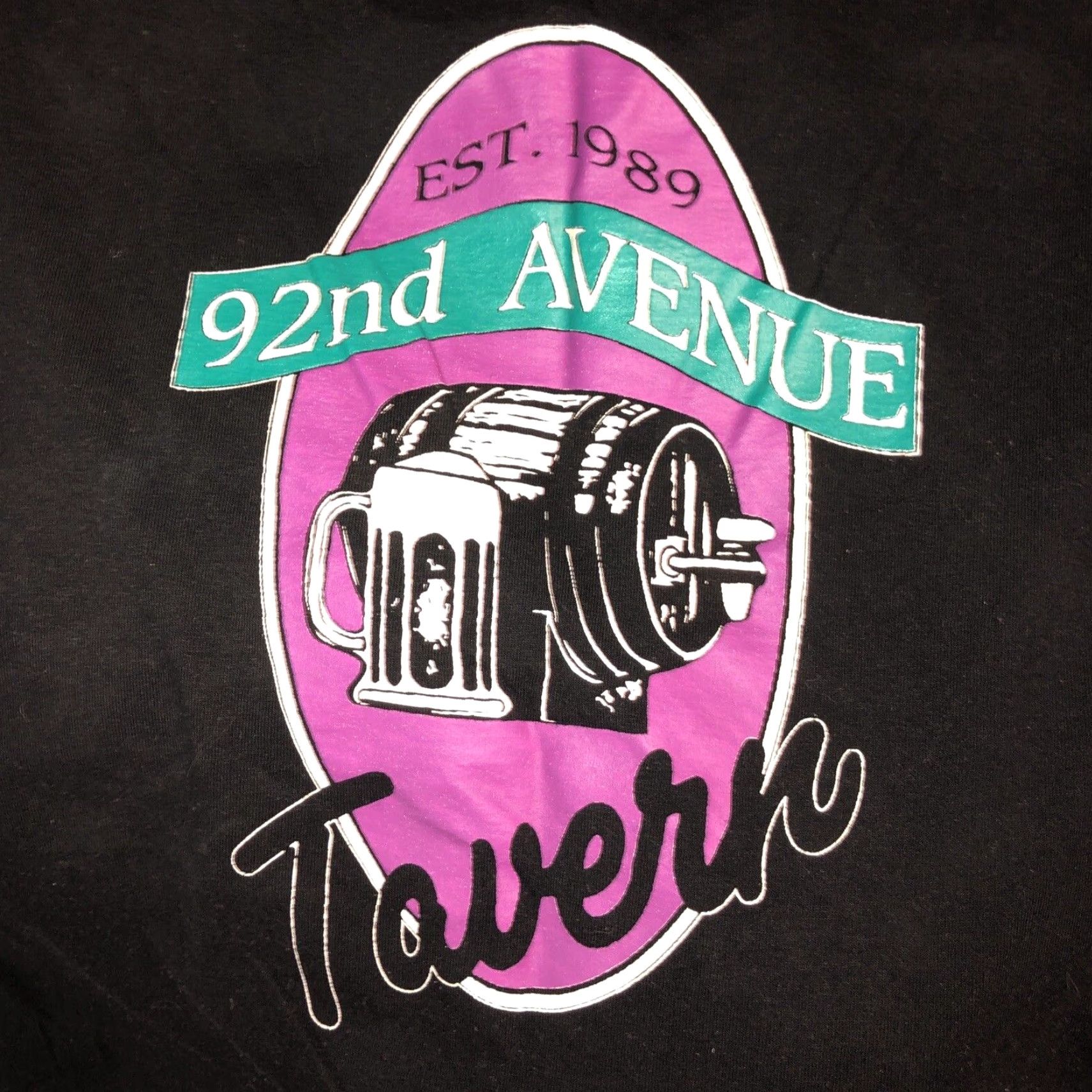 Hanes VINTAGE 92nd Avenue T-Shirt Mens M VTG Single Stitch Black Short Sleeve T Neck Hanes Mens M Size US M / EU 48-50 / 2 - 4 Thumbnail