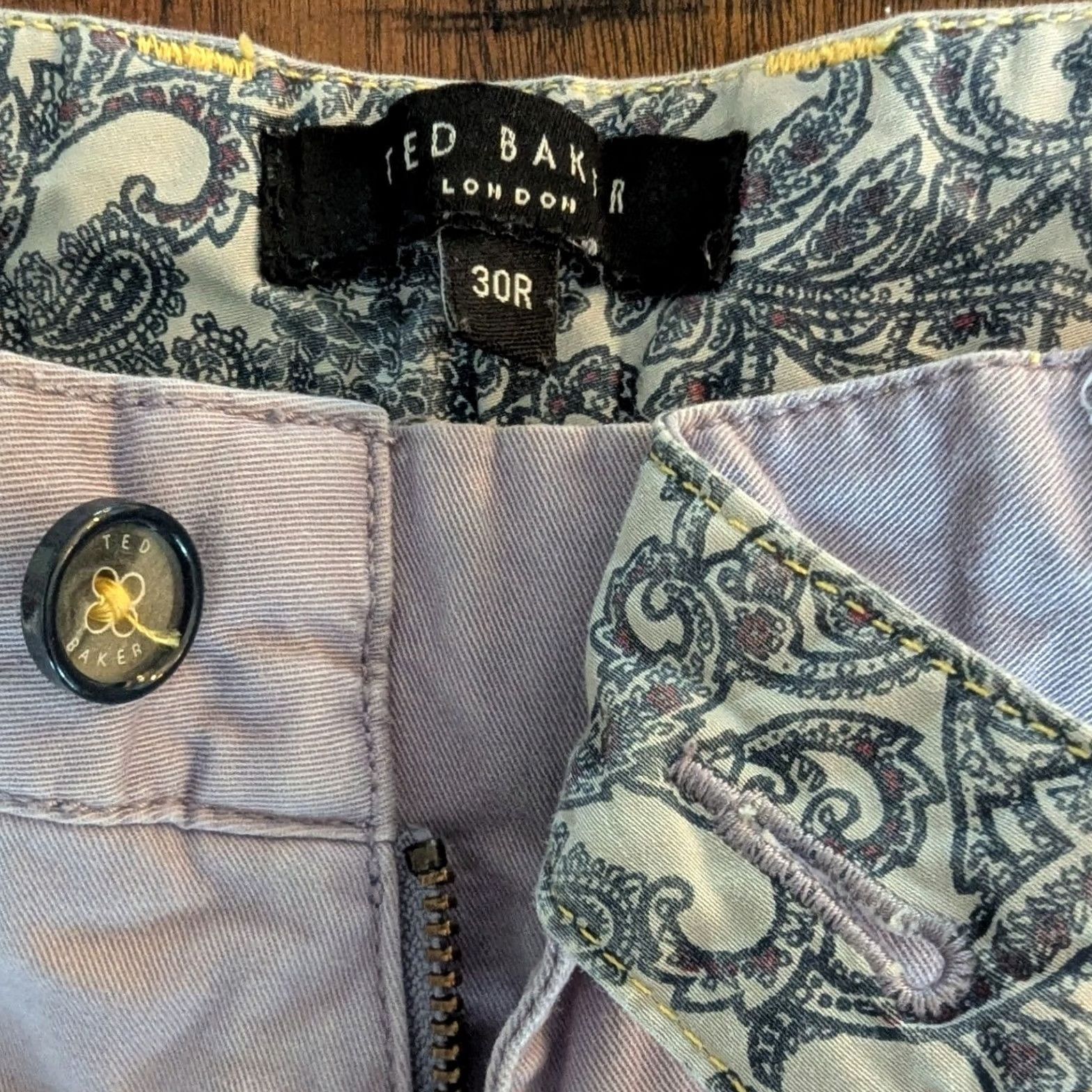 Ted Baker Ted Baker Chino Shorts Pastel Purple Lavender Cotton Stretch Mens 30R Preppy Size US 30 / EU 46 - 7 Thumbnail