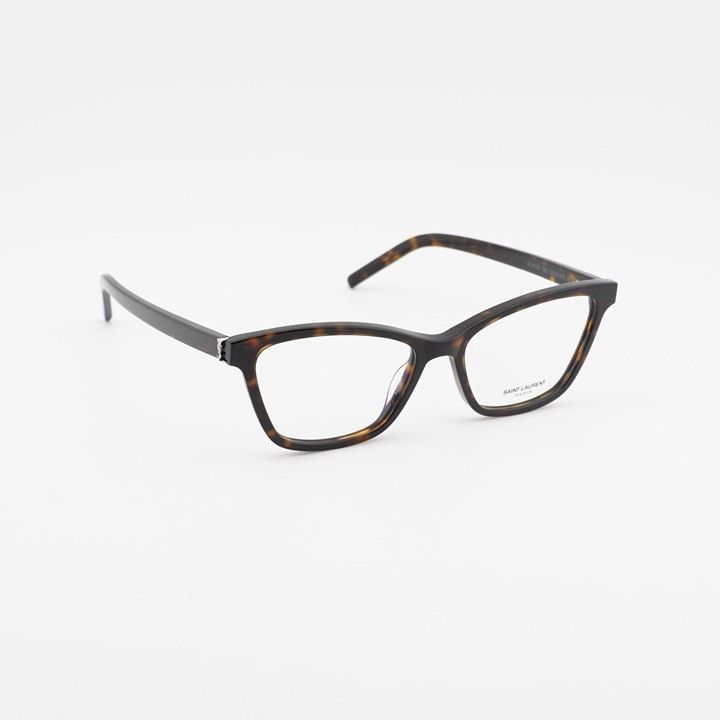 Saint Laurent Paris Saint Laurent SLM128 002 Eyeglasses Havana 53mm Square Frame Size ONE SIZE - 4 Thumbnail