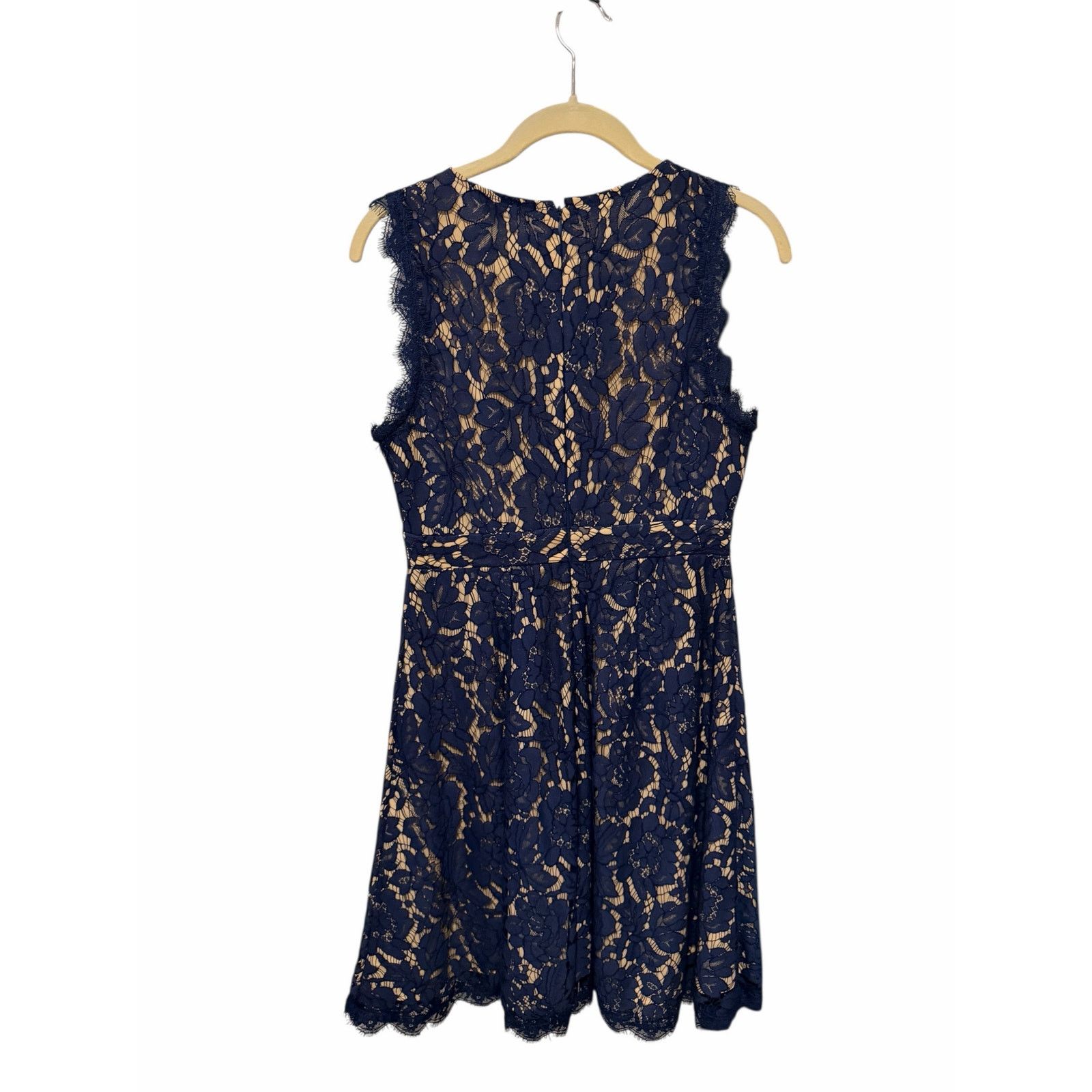 Other Darling London Blue Floral Round Neck Lace Fit Flare Dress Size M / US 6-8 / IT 42-44 - 6 Thumbnail