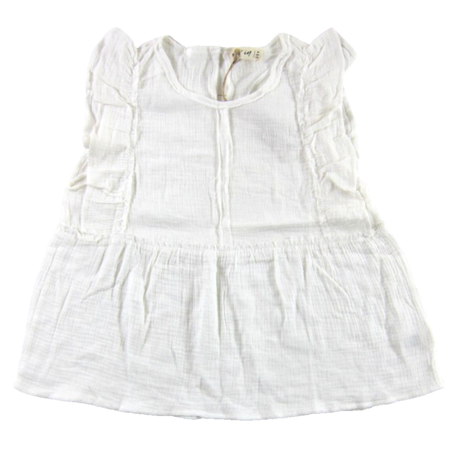 Vintage NWT New In White Cotton Gauze Short Sleeve Cap Ruffle Sleeve Peasant Blouse M Size M / US 6-8 / IT 42-44 - 2 Thumbnail