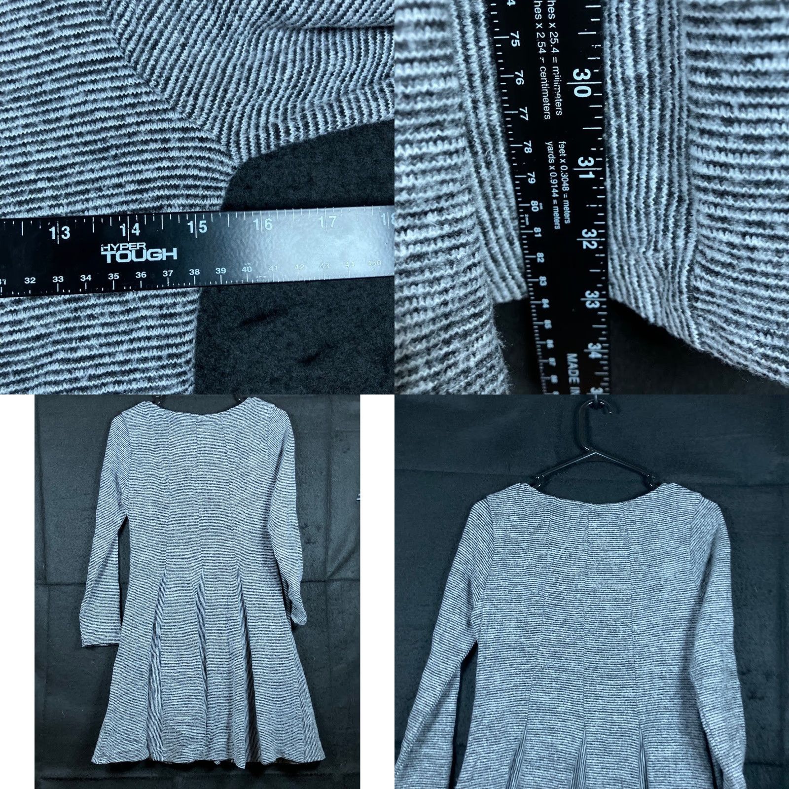 Anthropologie Dolan Anthropologie Womens Dress Gray Midi Pleated Lined Flare Marled Stretch PS Dress Size S / US 4 / IT 40 - 8 Thumbnail