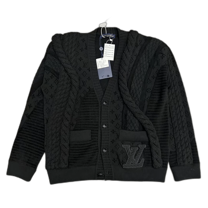 Louis Vuitton Louis Vuitton Asymmetric Monogram Knit Cardigan Size US M / EU 48-50 / 2 - 1 Thumbnail