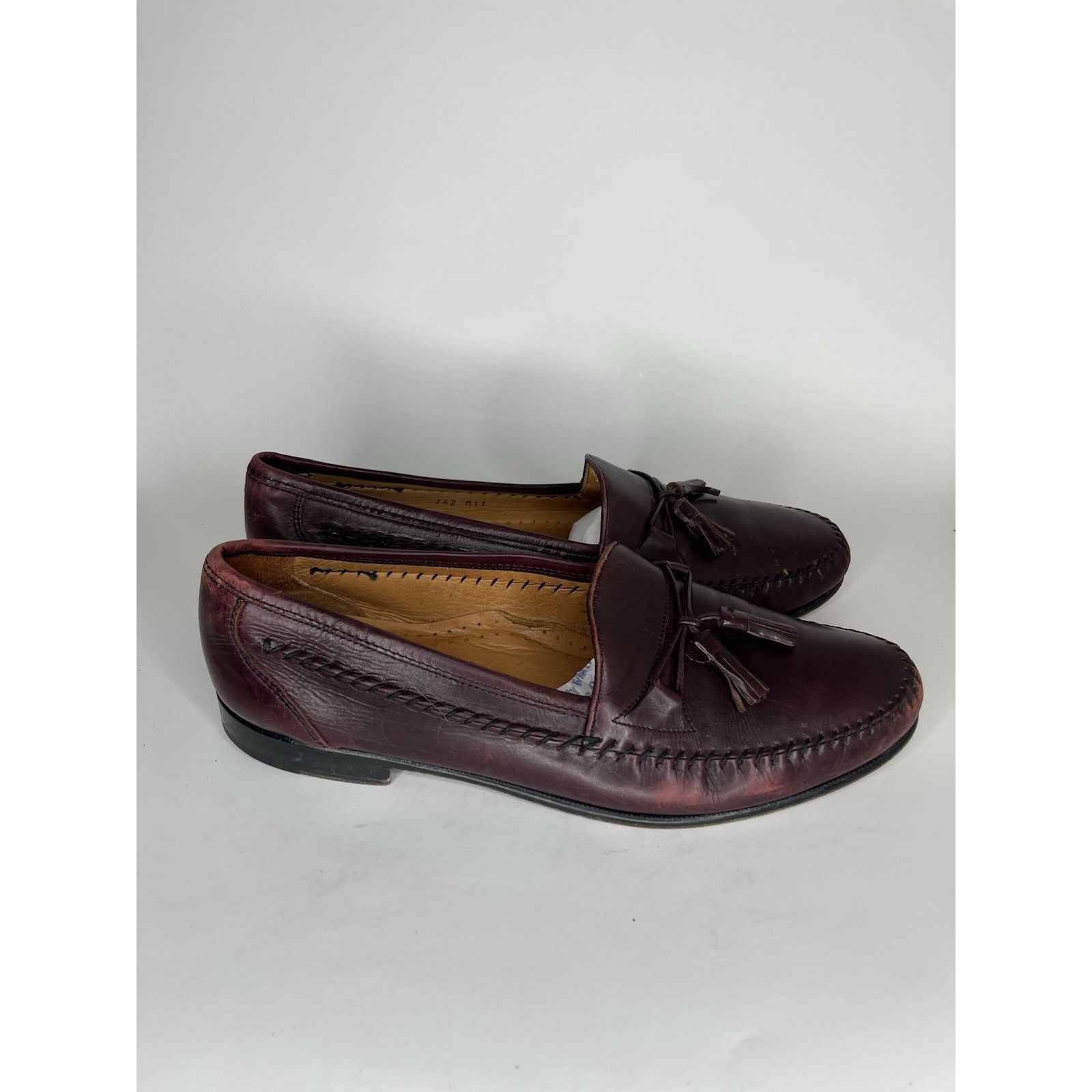 Daniele Fiesoli Daniele Lepori Burgundy Leather Tassel Loafers Dress Shoes M Size US 11 / EU 44 - 11 Thumbnail