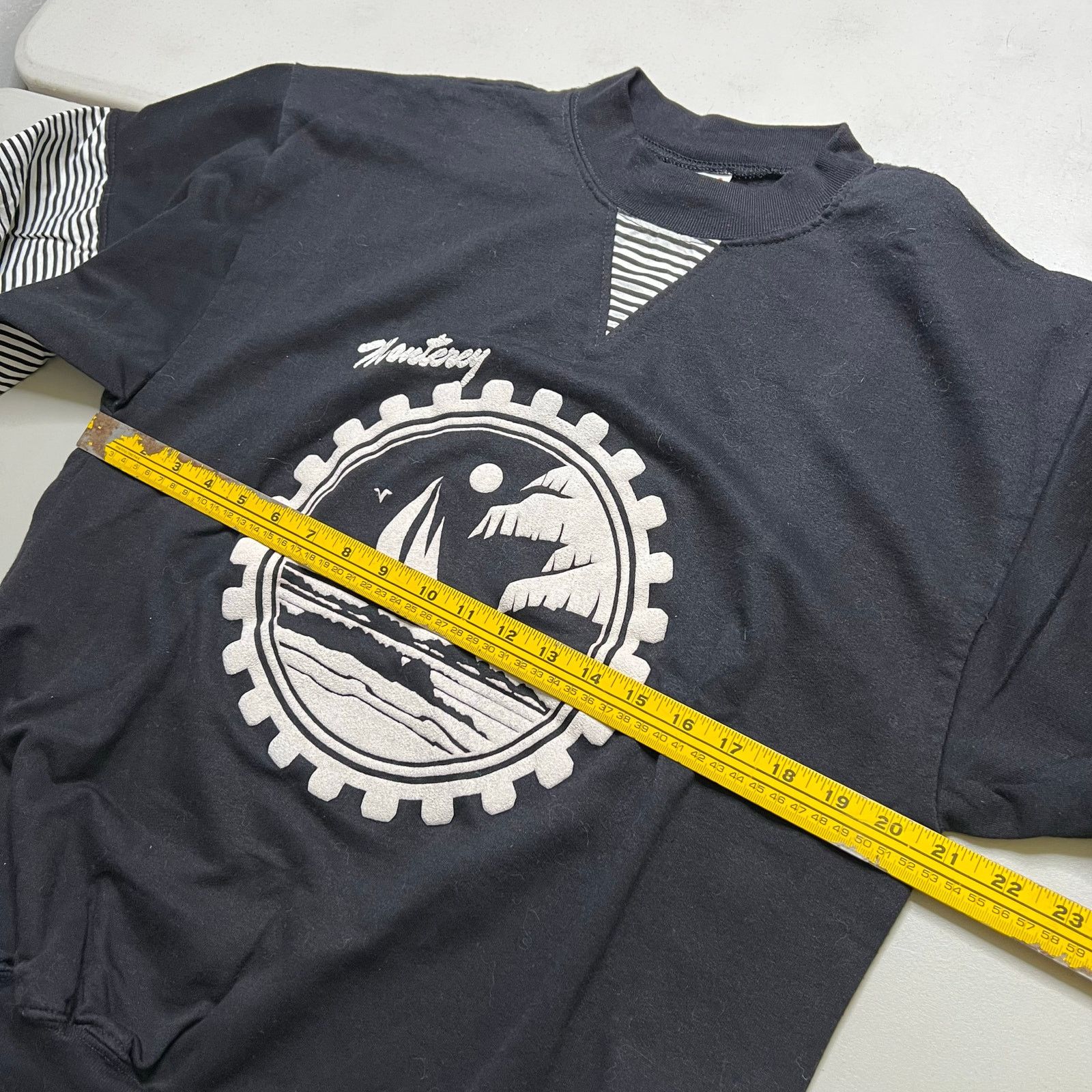 Vintage Vintage 80s Monterey Sailing Crewneck Sweatshirt Black XL Size US XL / EU 56 / 4 - 6 Thumbnail