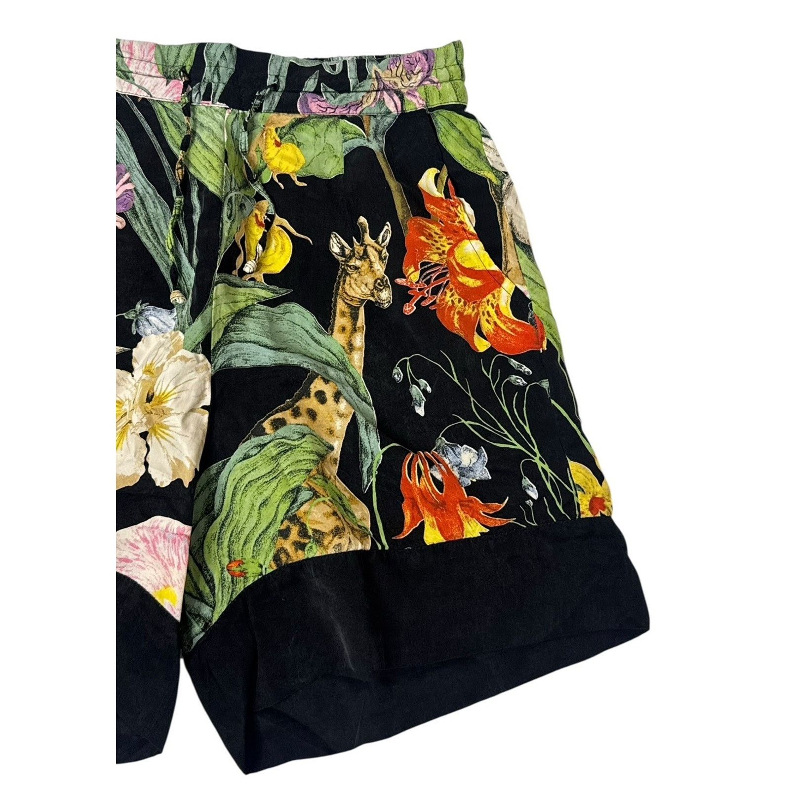 Other NILUU Monroe Alyx Bermuda Vegan Silk Shorts Giraffe Floral S Size 26" / US 2 / IT 38 - 5 Thumbnail