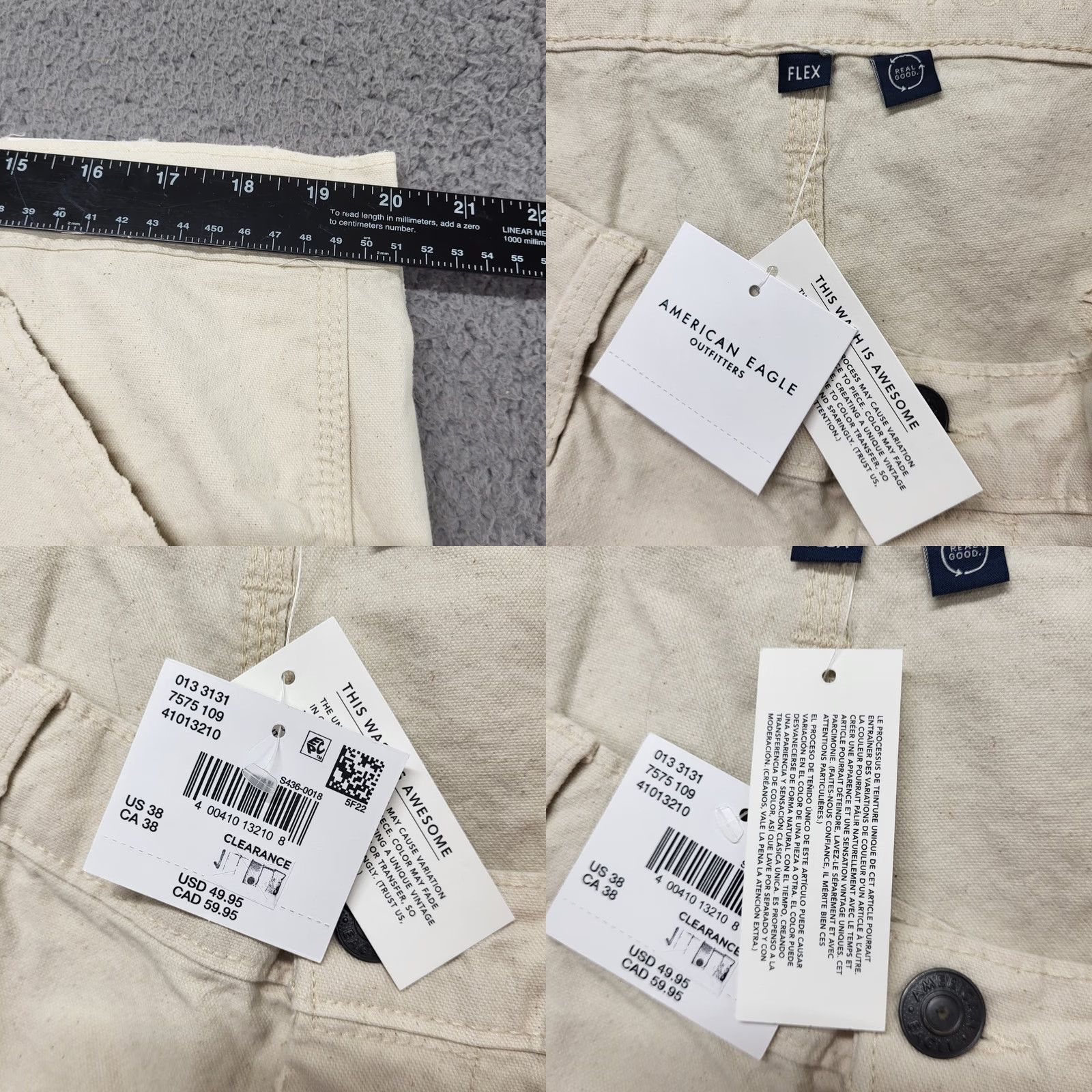 American Eagle Outfitters VINTAGE American Eagle 7" Shorts Men's Size 38 Flex Utility Natural Carpenter Jeans Shirt? Size US 38 / EU 54 - 8 Thumbnail