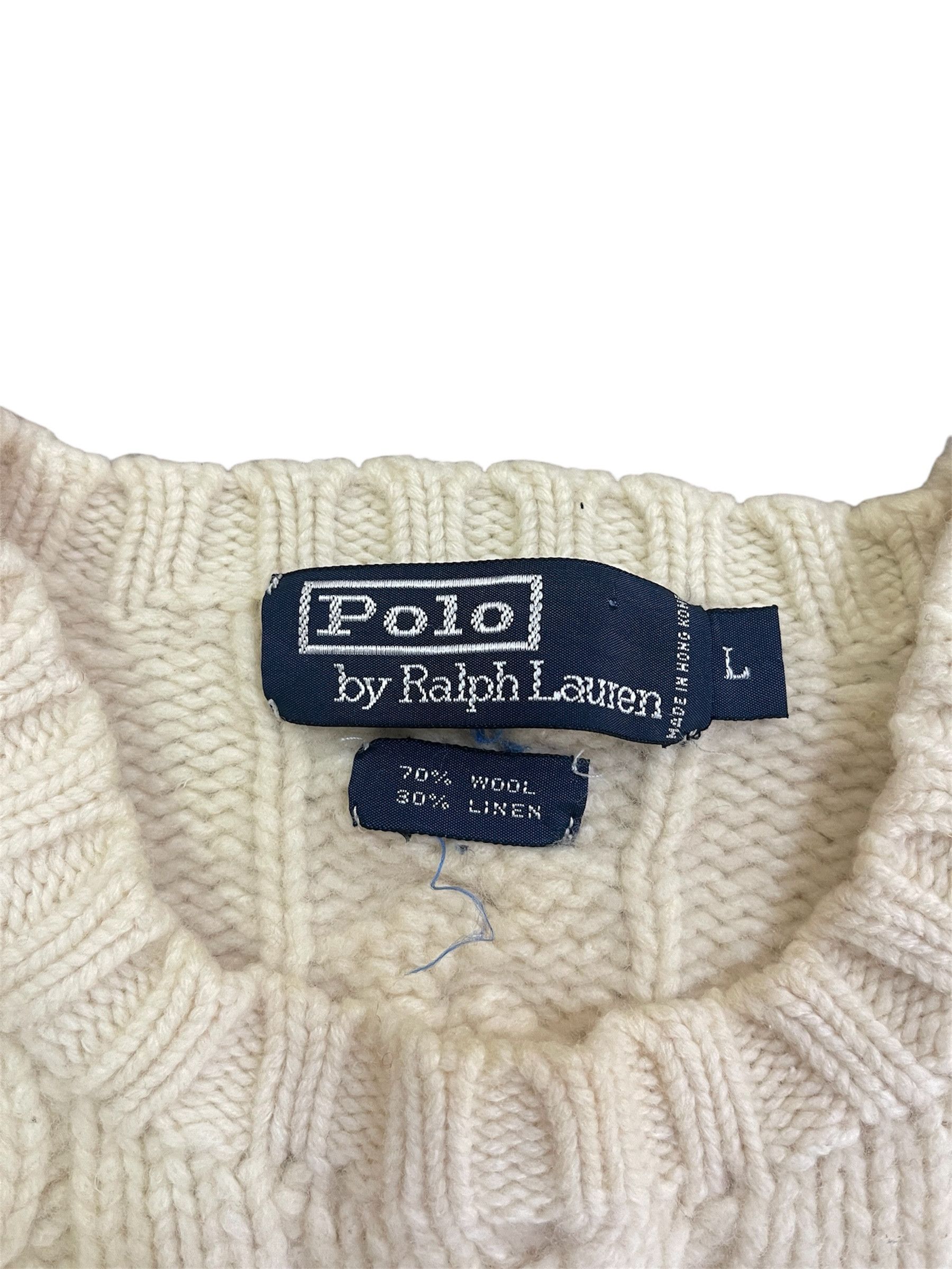 Polo Ralph Lauren × Ralph Lauren Polo Wool Knitwear Jumper Pullover Suede Elbow Size L / US 10 / IT 46 - 4 Thumbnail