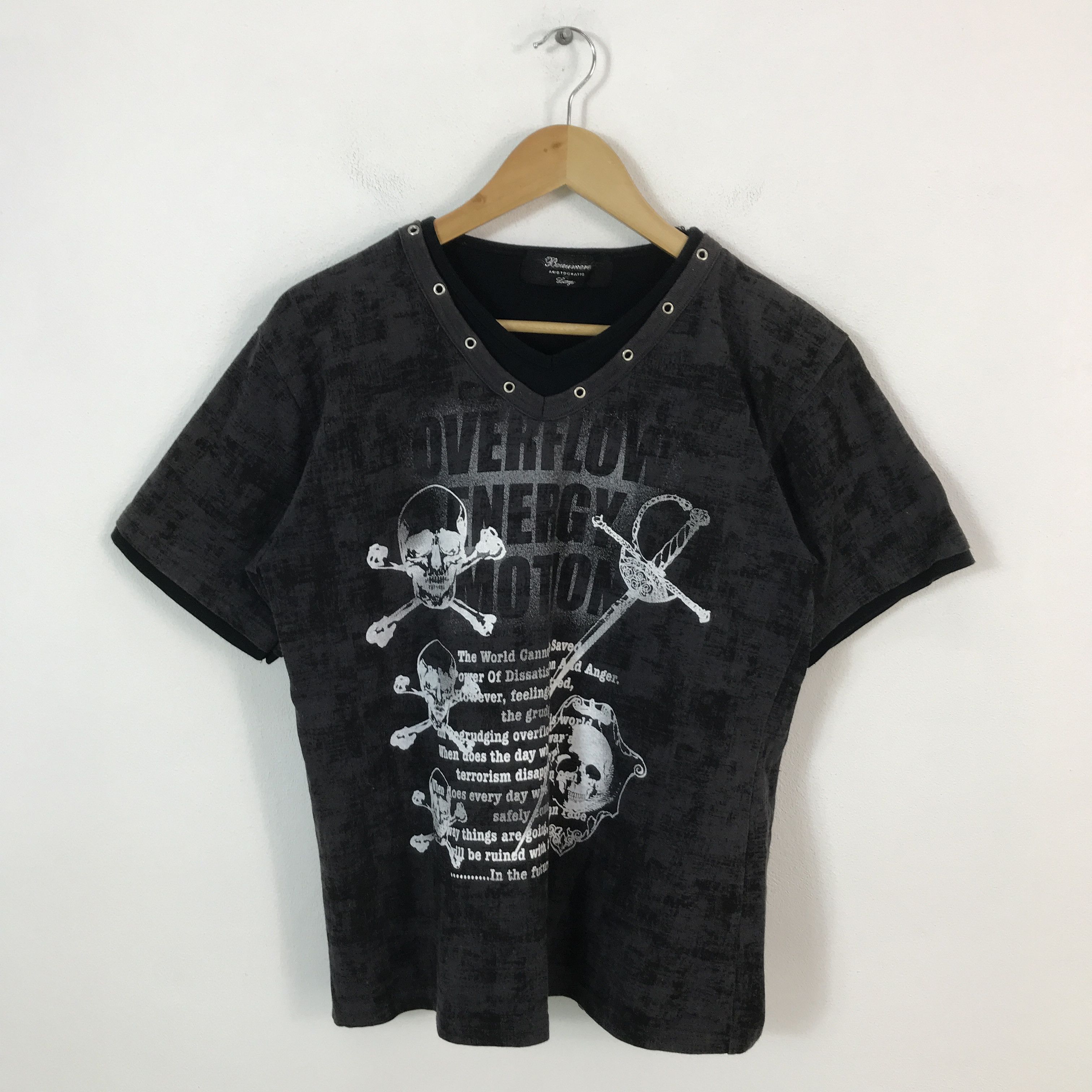 Japanese Brand japan overflow skull punk tshirts Size US L / EU 52-54 / 3 - 1 Thumbnail