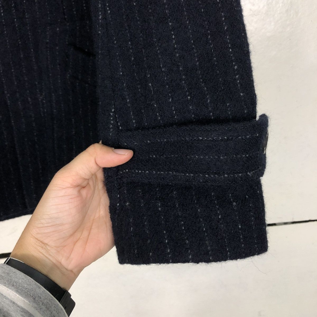 Japanese Brand 🔥VINTAGE BIKER JACKET STRIPED HICKORY MATIERES ISSEY MIYAKE Size US S / EU 44-46 / 1 - 17 Thumbnail