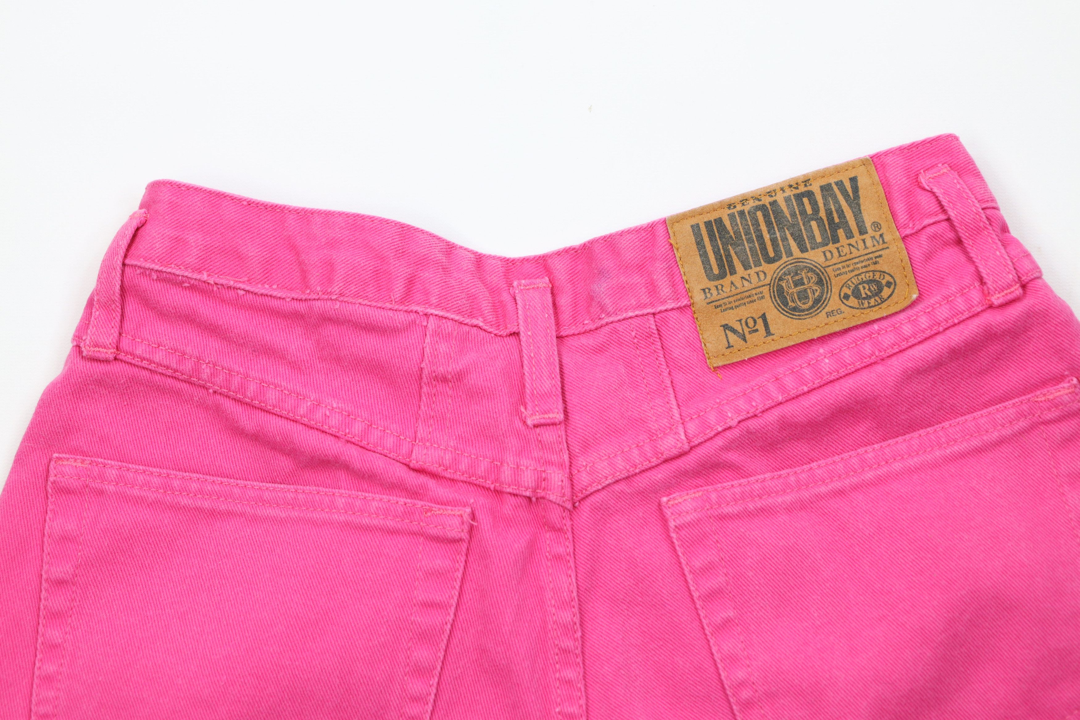 Vintage Vintage 90s Unionbay Surfing Fit Denim Jean Shorts Pink Size 34" / US 12 / IT 48 - 11 Thumbnail