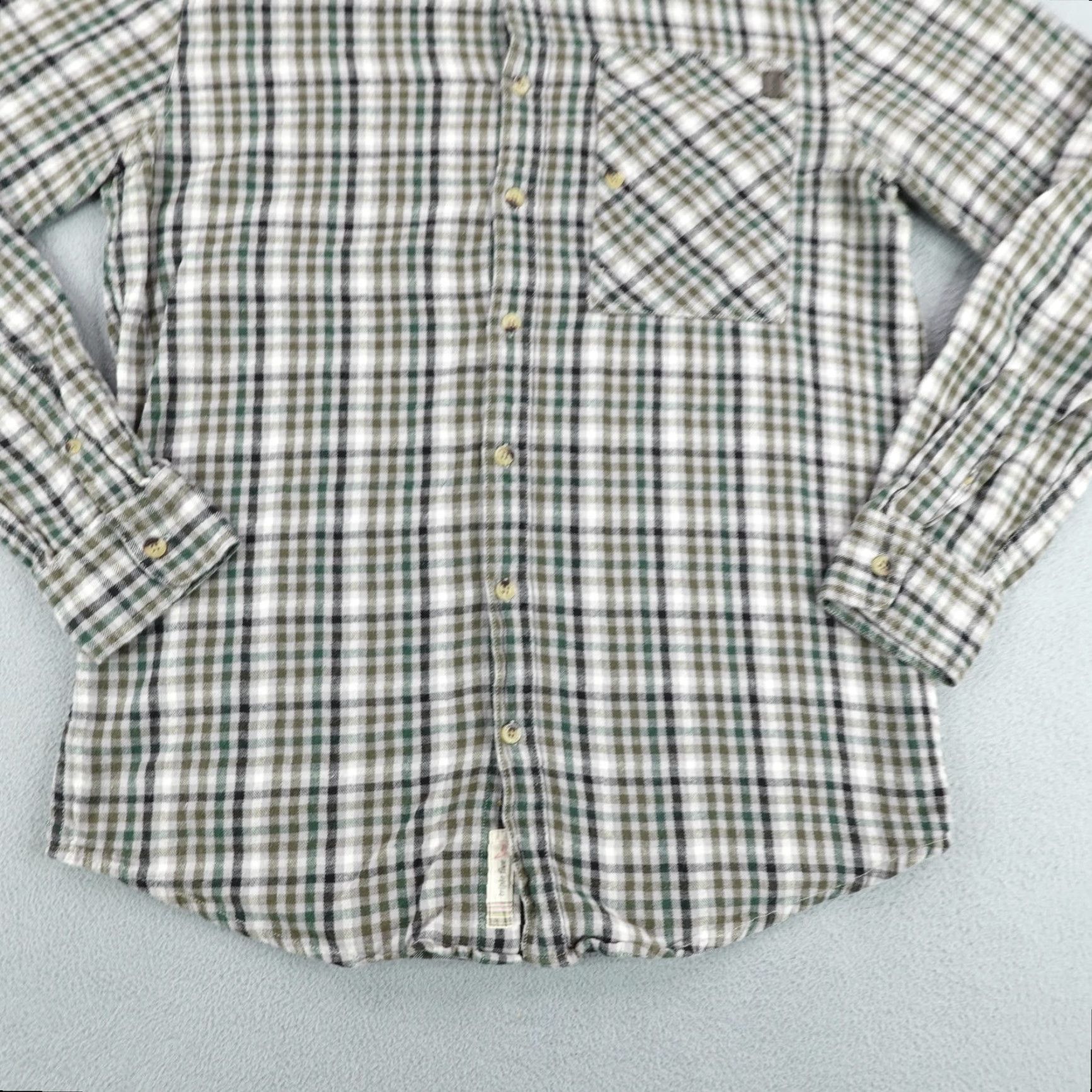 Vintage VINTAGE Triple Five Soul Shirt Mens S Green Plaid Cotton Flannel Button-Up Long Sleeve Collared - Mens Small Green Plaid Button-Up Flannel Shirt Size US S / EU 44-46 / 1 - 4 Thumbnail
