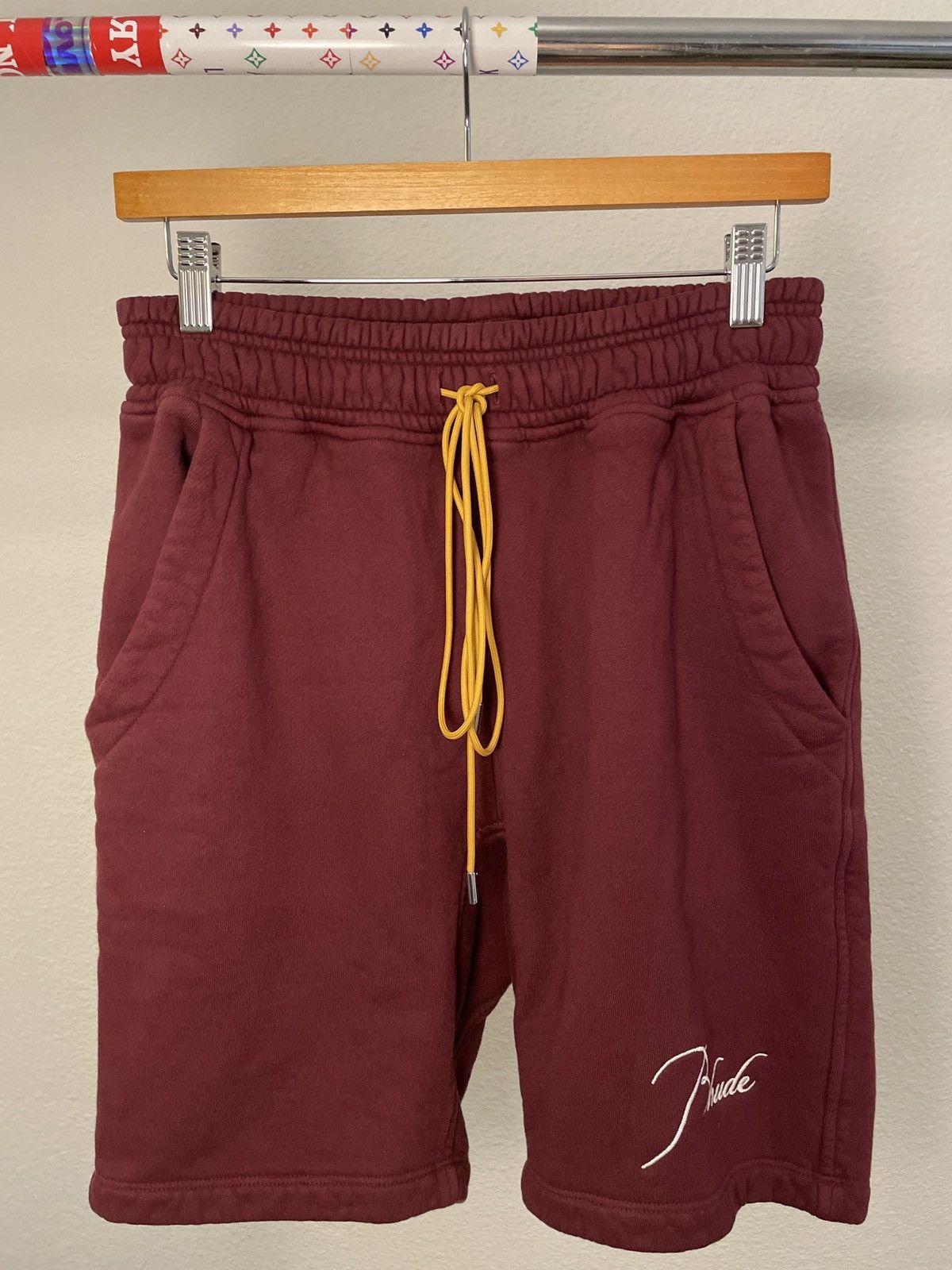 Rhude Rhude Script Shorts | Grailed