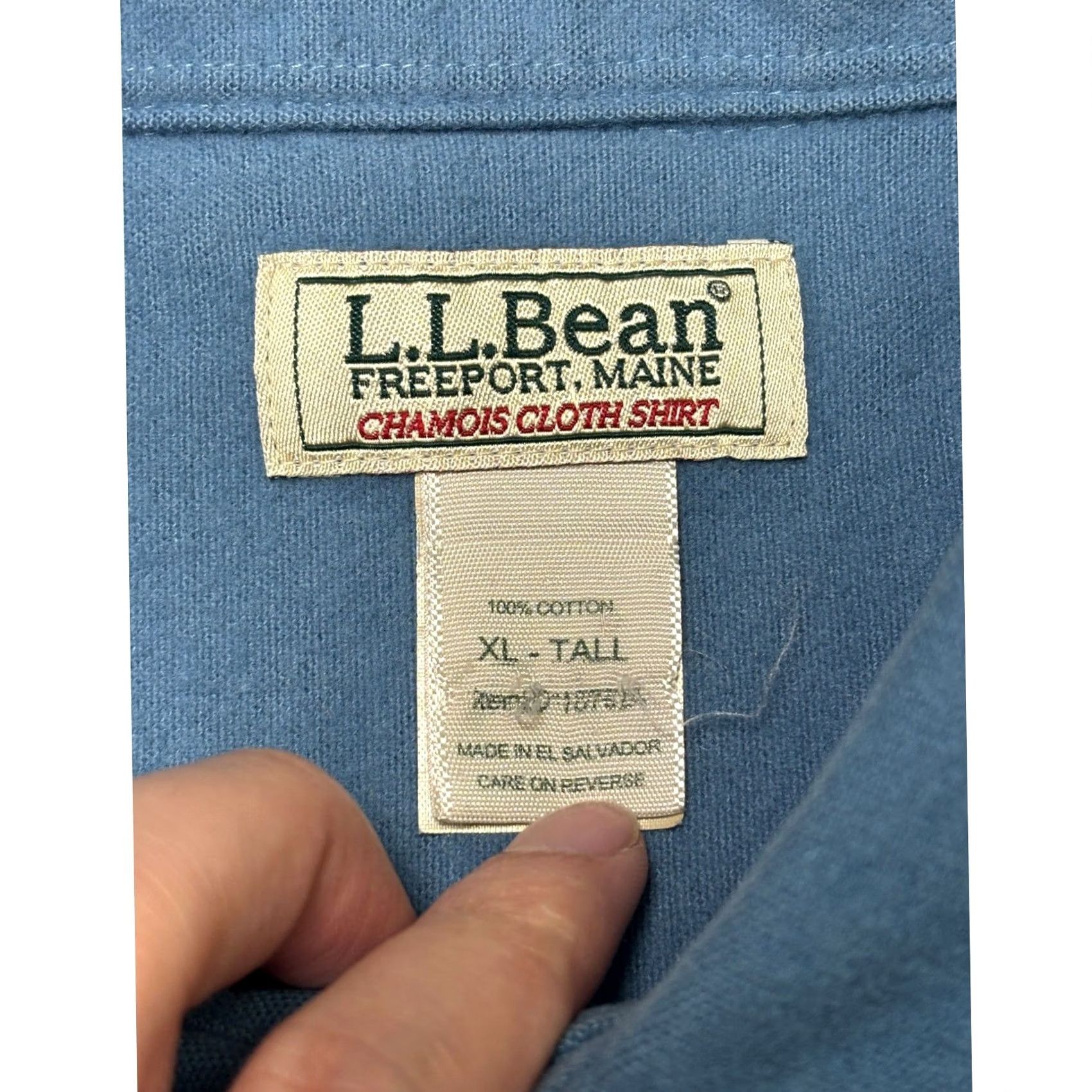 Vintage VINTAGE LL Bean Chamois Cloth Shirt Mens XL Tall Blue Heavyweight Cotton Button Down Size US XL / EU 56 / 4 - 4 Thumbnail