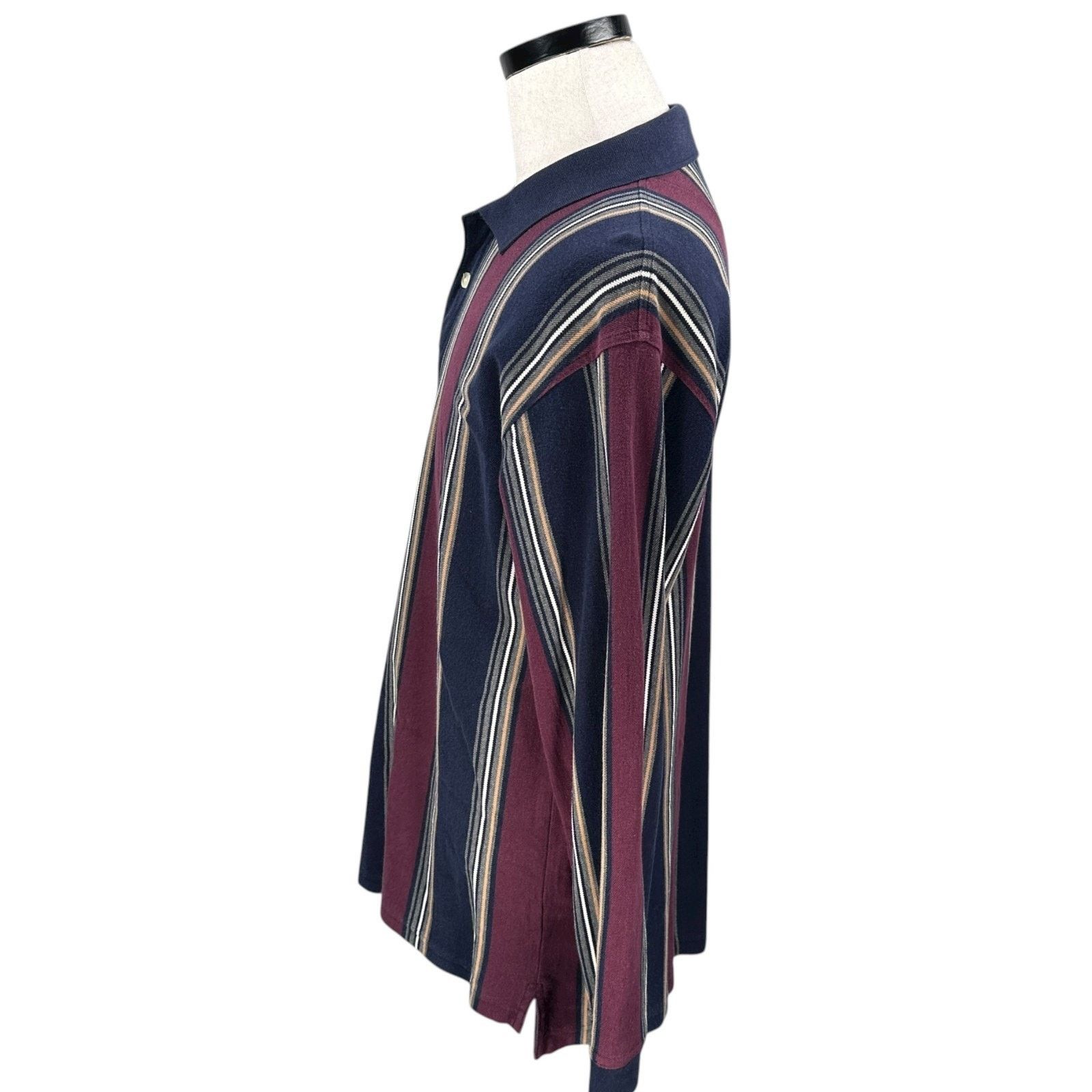 Club Room Vintage Club Room Rugby Polo Shirt Men M Maroon Blue Striped Size US M / EU 48-50 / 2 - 5 Thumbnail