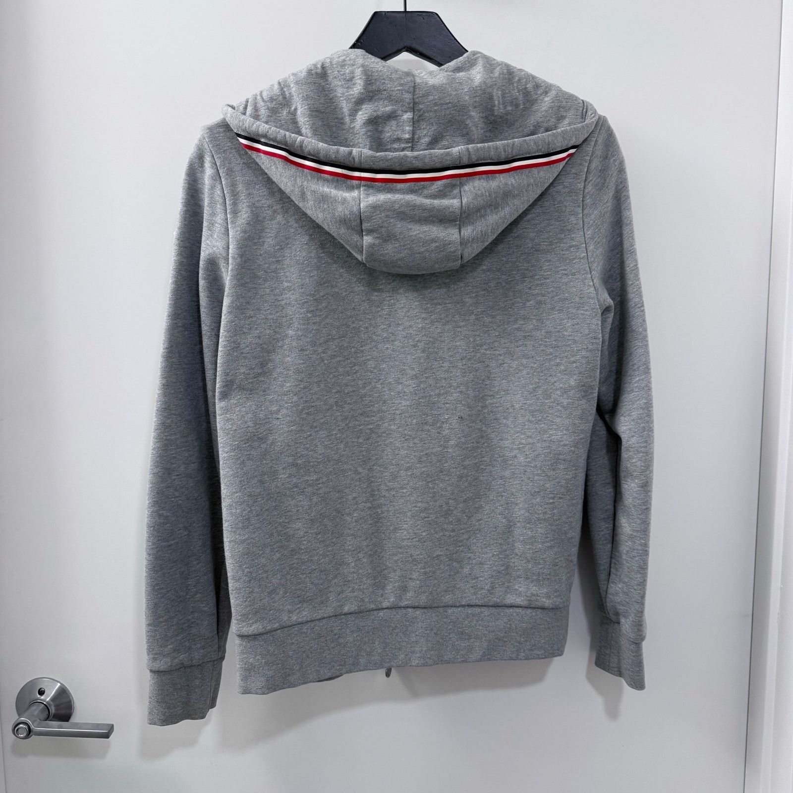 Moncler Moncler Grey Zip-Up Hoodie Tricolor Stripe Logo Sweatshirt Size US S / EU 44-46 / 1 - 2 Thumbnail