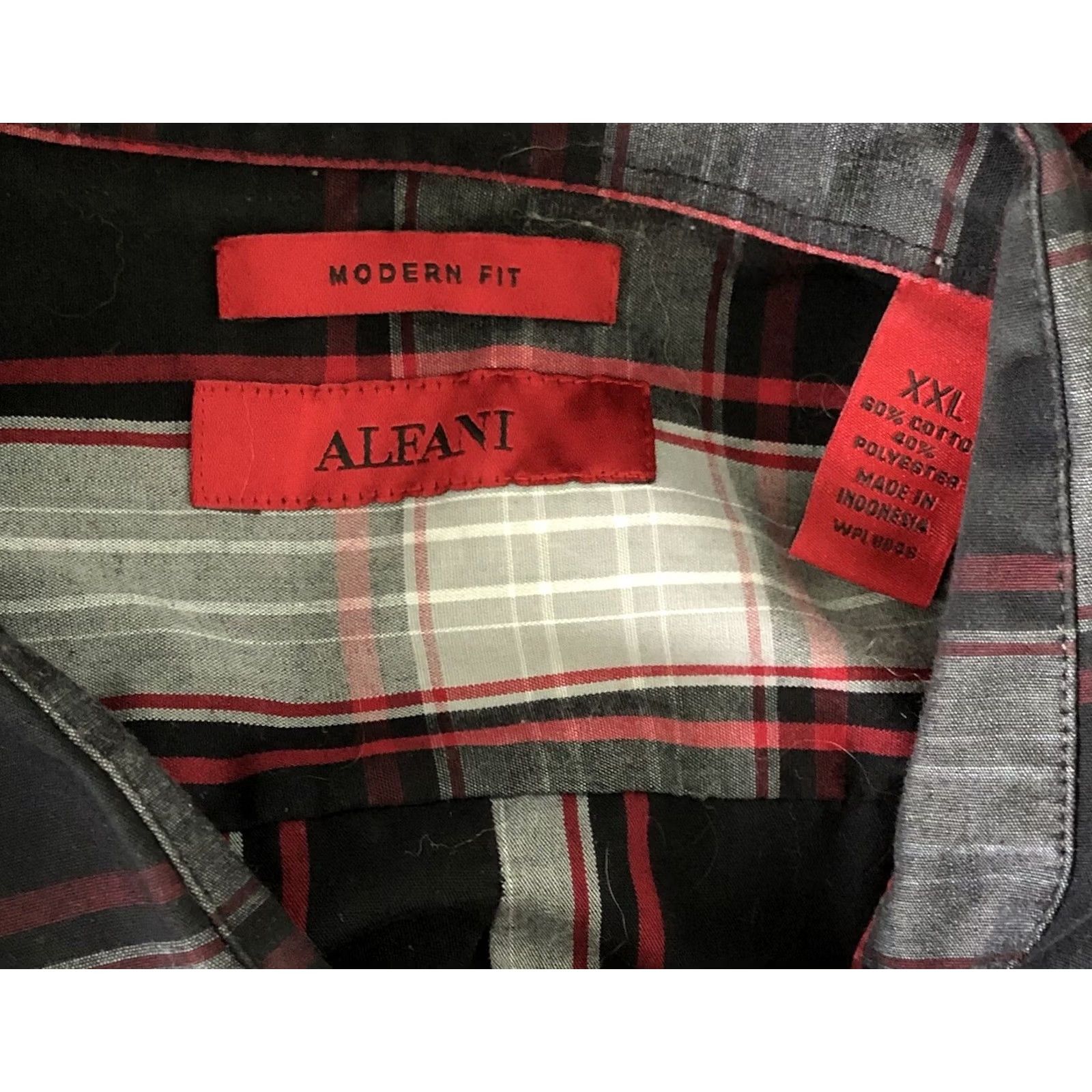 Alfani Alfani Button-Up Shirt XXL Blk Red Plaid Tartan Longsleeve Pockets Western 90's Mens Shirt Size US XXL / EU 58 / 5 - 3 Thumbnail