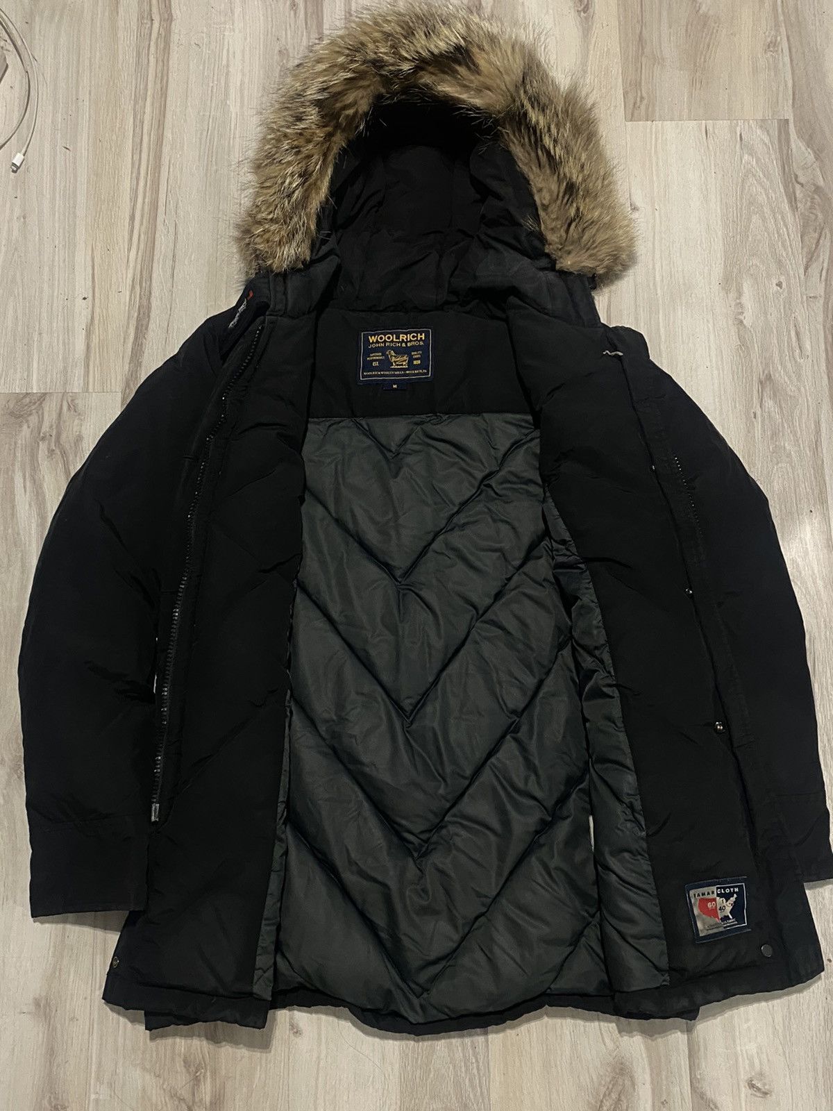 image of Woolrich John Rich&bros Arctic Parka Jacket Down Hype in Black, Women's (Size Medium)