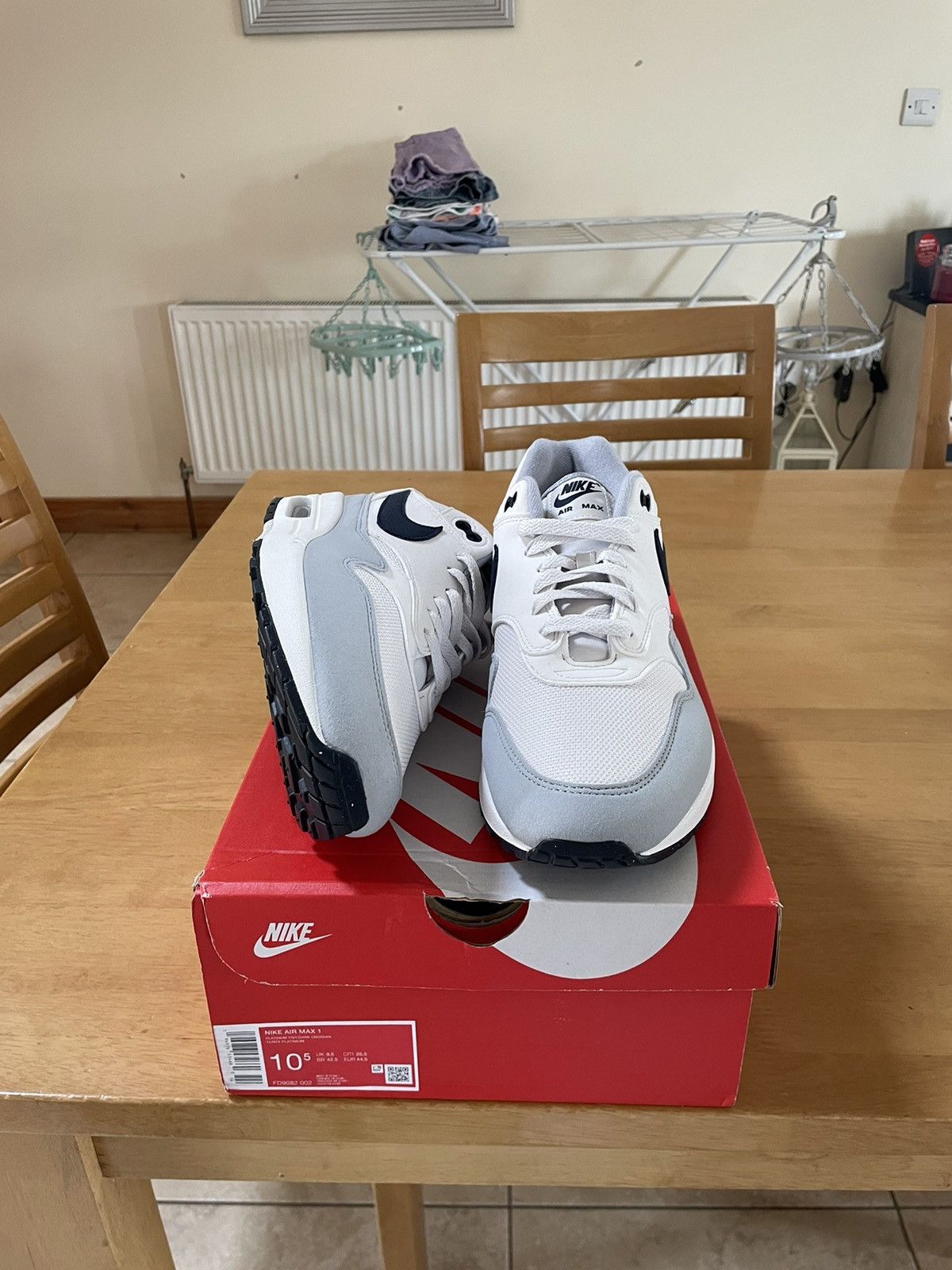 Nike Nike Air Max 1 Platinum Tint/Dark Obsidian Size US 10.5 / EU 43-44 - 4 Thumbnail