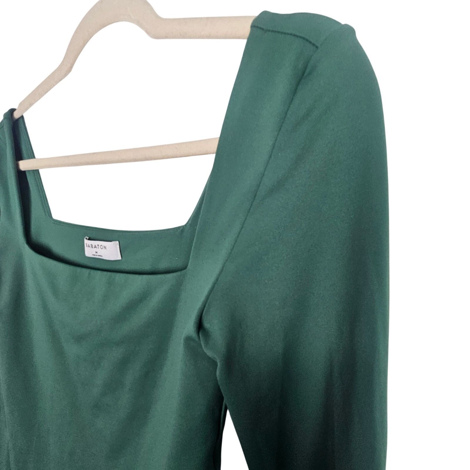 Aritzia Babaton Womens Green Contour Square Neck Bodysuit M Slimming Size M / US 6-8 / IT 42-44 - 6 Thumbnail