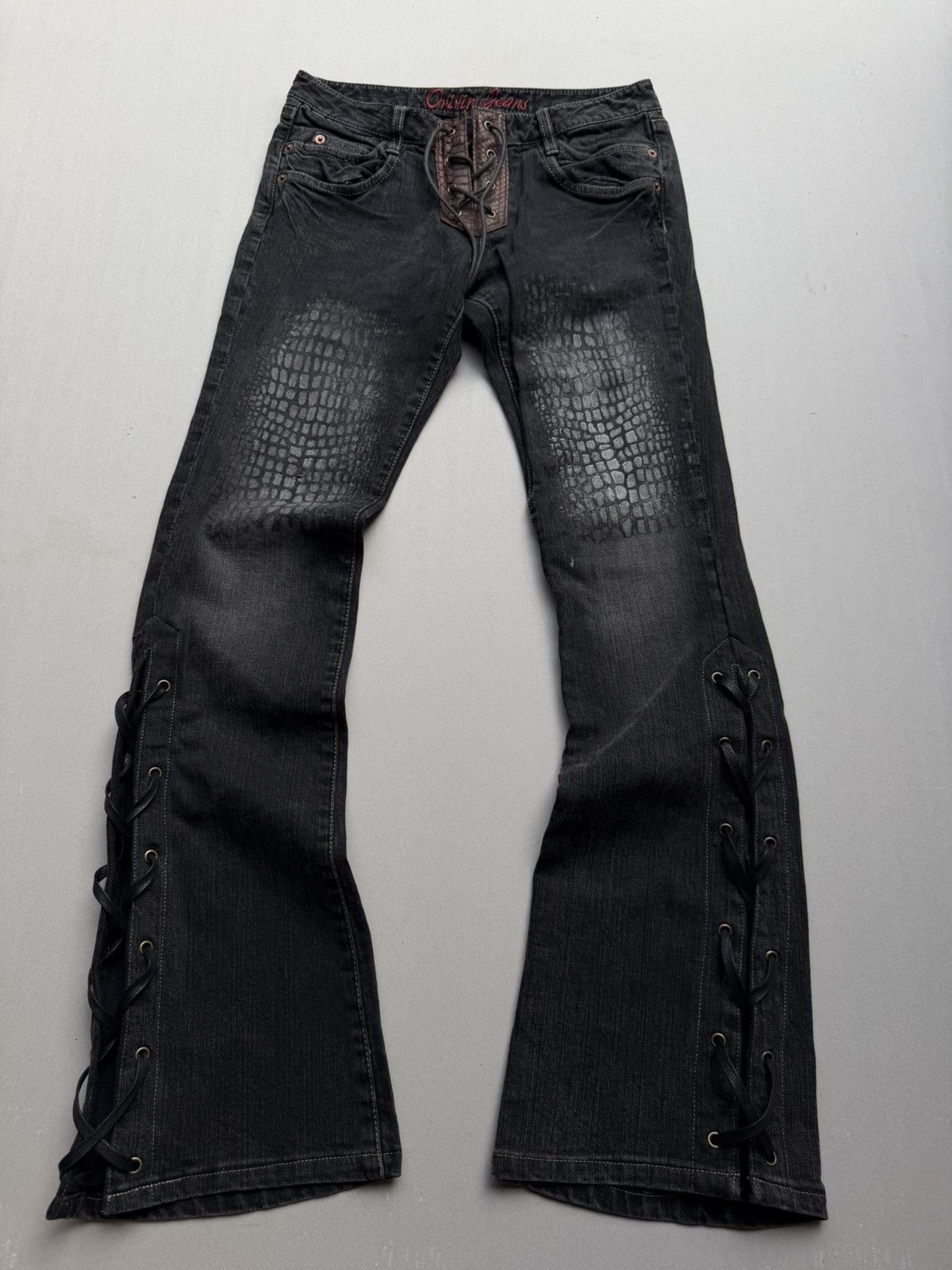 Oririn lace up flare jeans