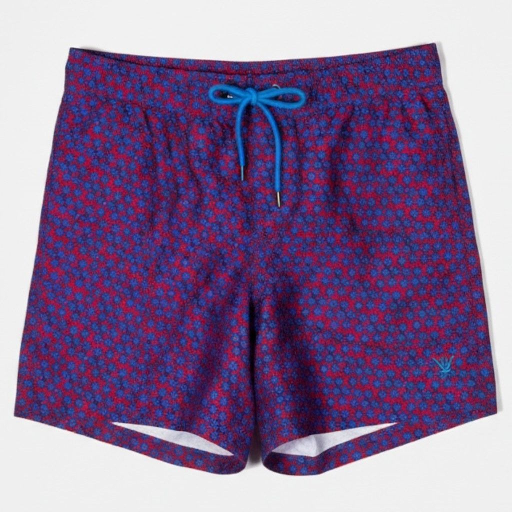 Other Beach Bros Star Pattern Red & Blue Men's Swim Trunks Beach M Size US 32 / EU 48 - 1 Thumbnail