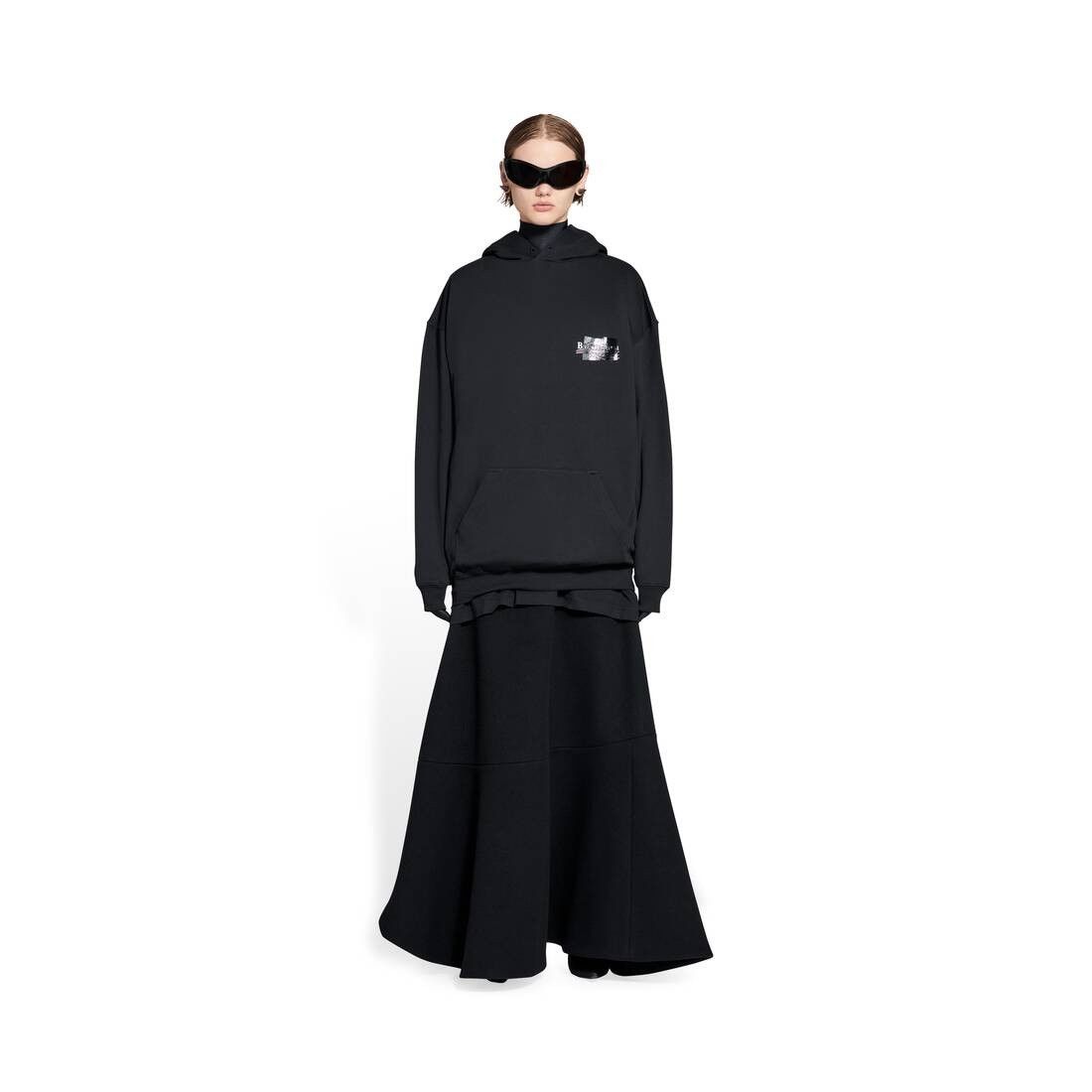 Balenciaga o1srvl11e0425 Gaffer Hoodie Medium Fit in Black Size M / US 6-8 / IT 42-44 - 2 Thumbnail