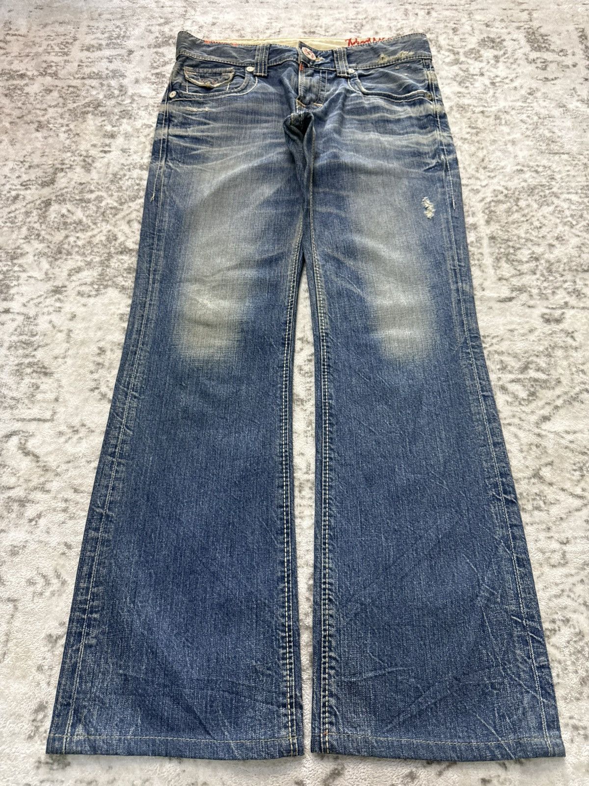 Edwin Vintage Edwin 511 Blue Trip Heavy Stitched Flared Jeans Size US 29 - 1 Thumbnail