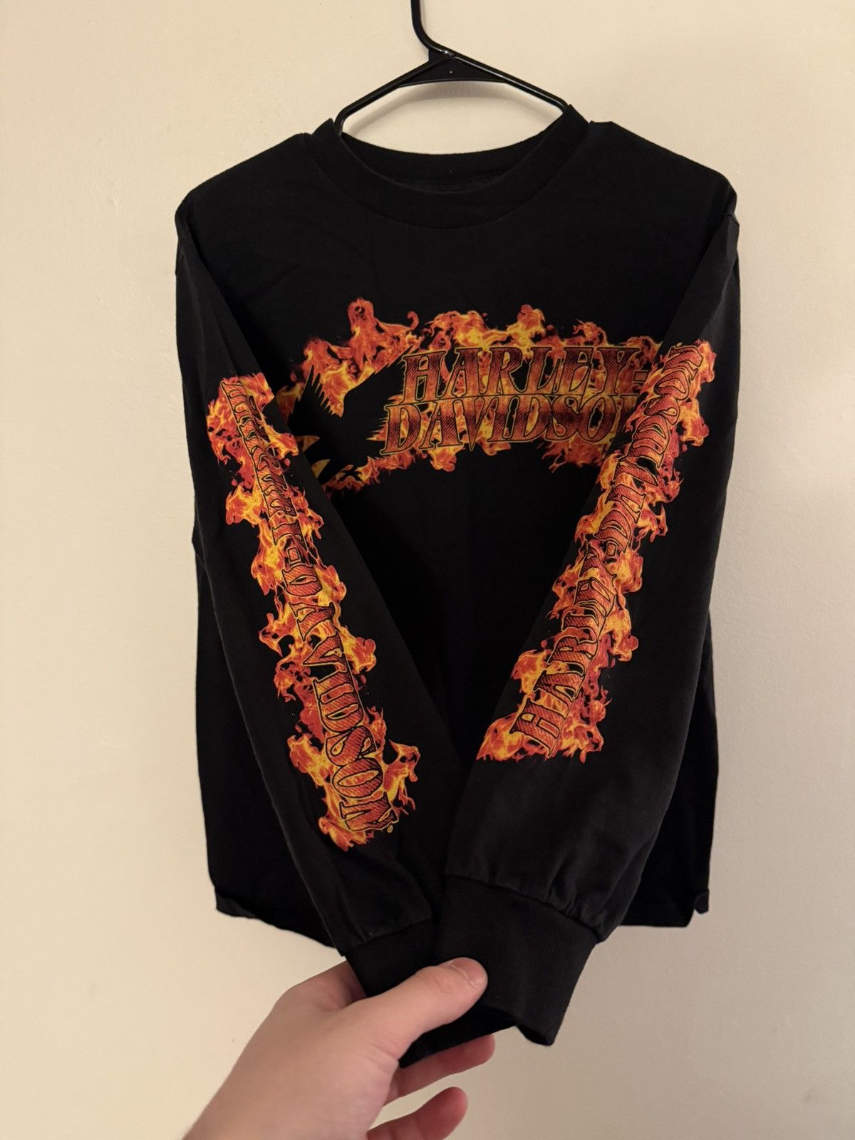 Harley Davidson Vintage Harley Davidson Flame Long Sleeve 4GSELLER Size US M / EU 48-50 / 2 - 1 Thumbnail